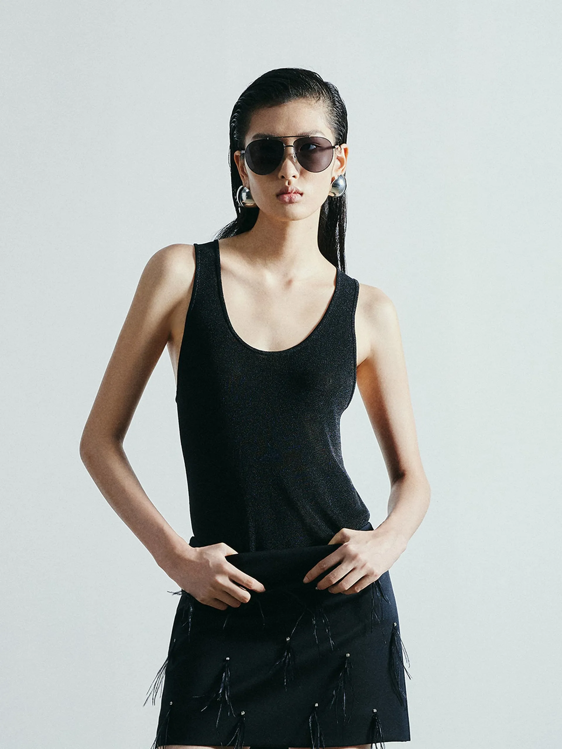 U-neck Knitted Tank sold by Mo&Co