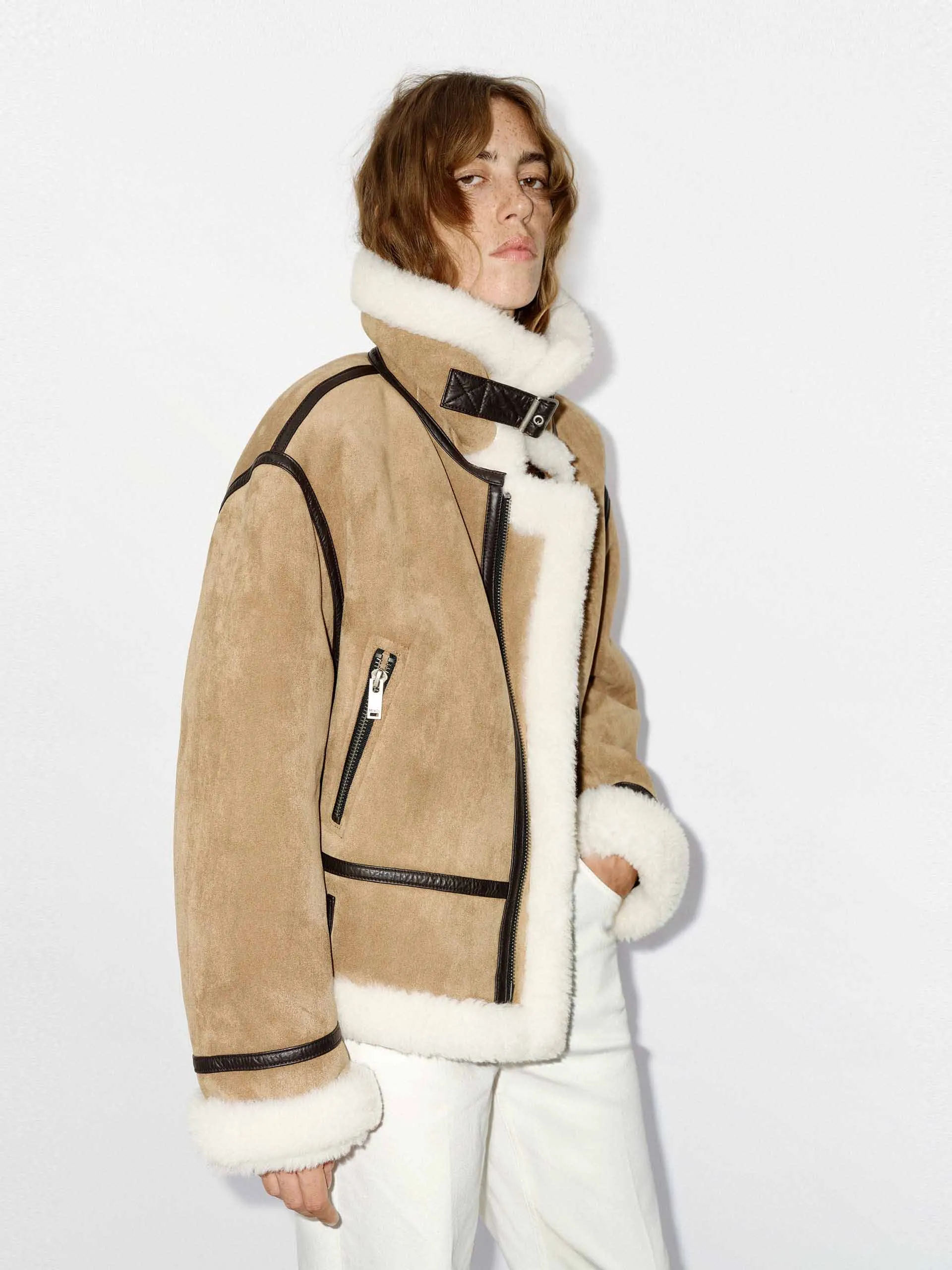 Suede Textured Fuzzy Jacket sold by Mo&Co product image thumbnail 2