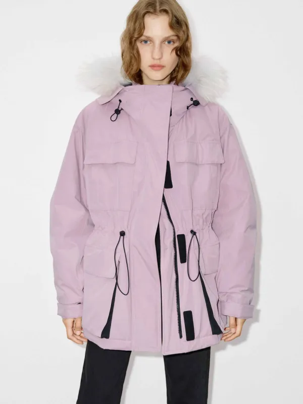 Drawstring Hooded Puffer Jacket sold by Mo&Co