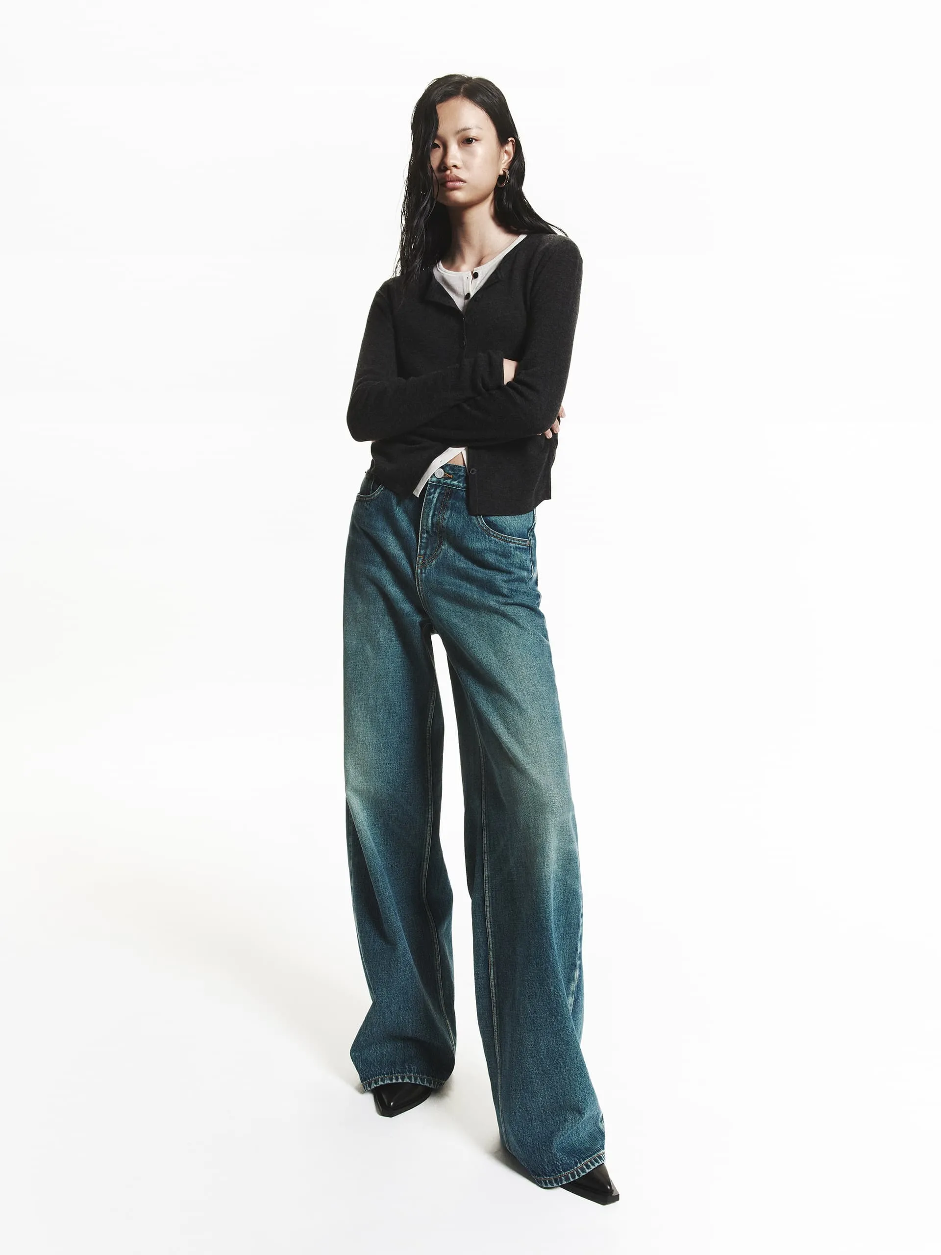 Blue Wash Wide Leg Jeans sold by Mo&Co product image thumbnail 2