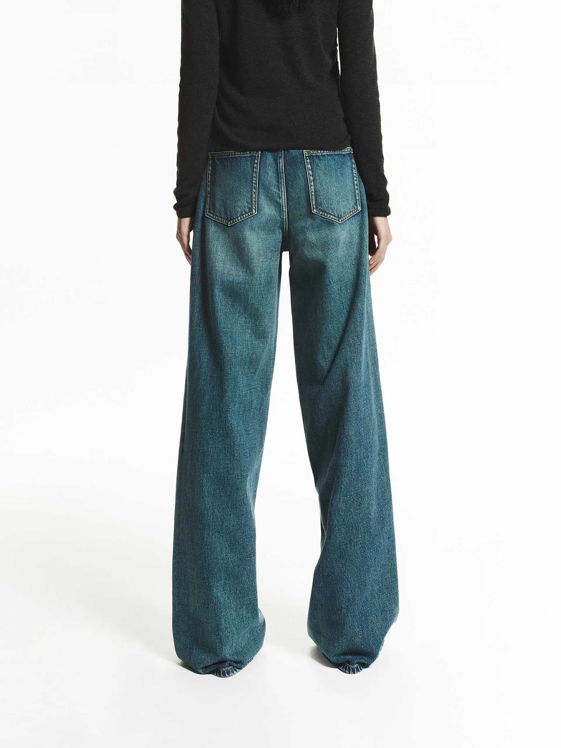 Blue Wash Wide Leg Jeans sold by Mo&Co product image thumbnail 3
