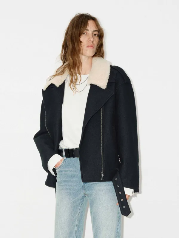 Fur Collar Belted Coat sold by Mo&Co