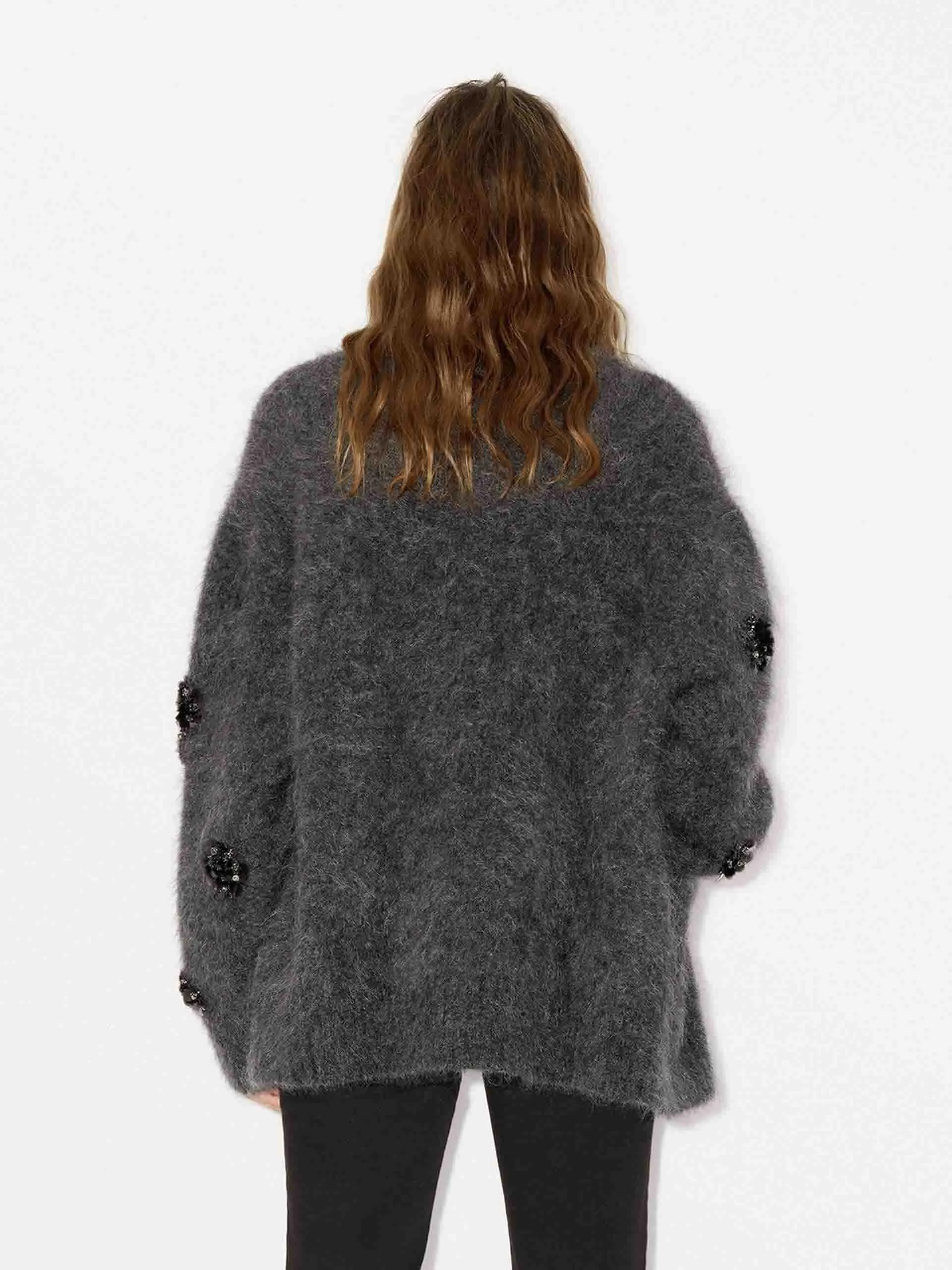 Sequin Detail Fluffy Cardigan sold by Mo&Co product image thumbnail 3