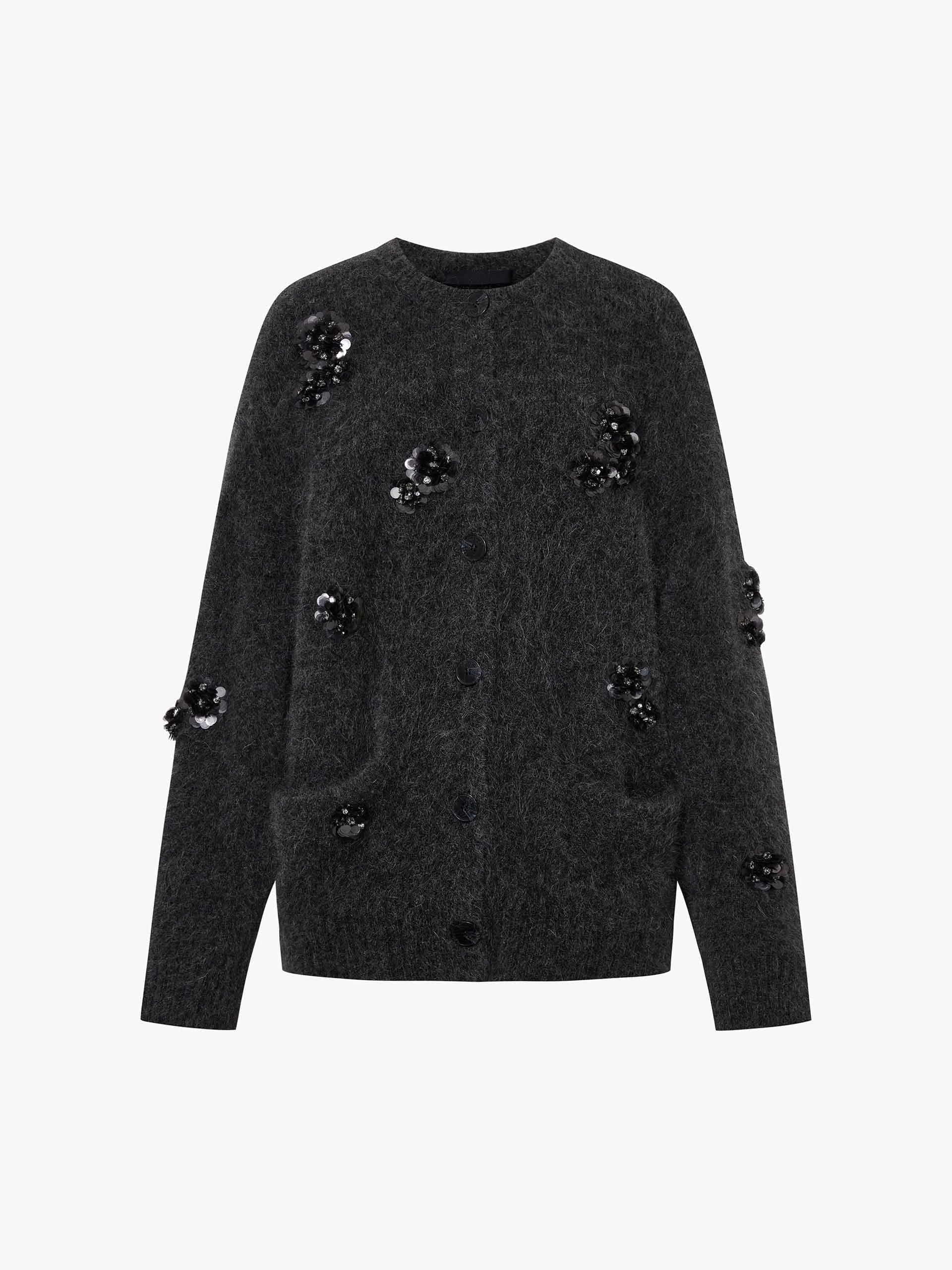 Sequin Detail Fluffy Cardigan sold by Mo&Co product image thumbnail 5