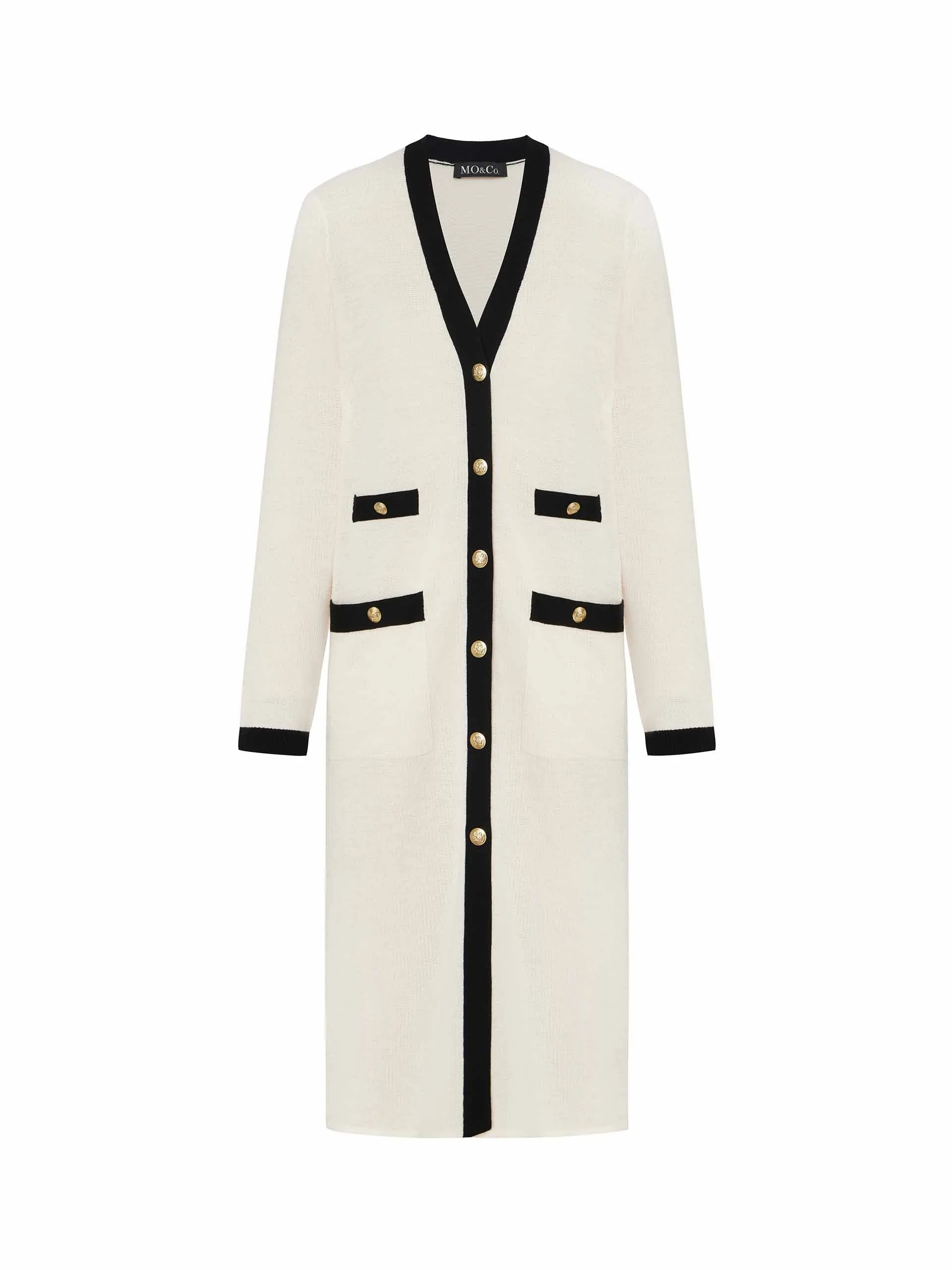 Contrast Detail Long Cardigan sold by Mo&Co product image thumbnail 5