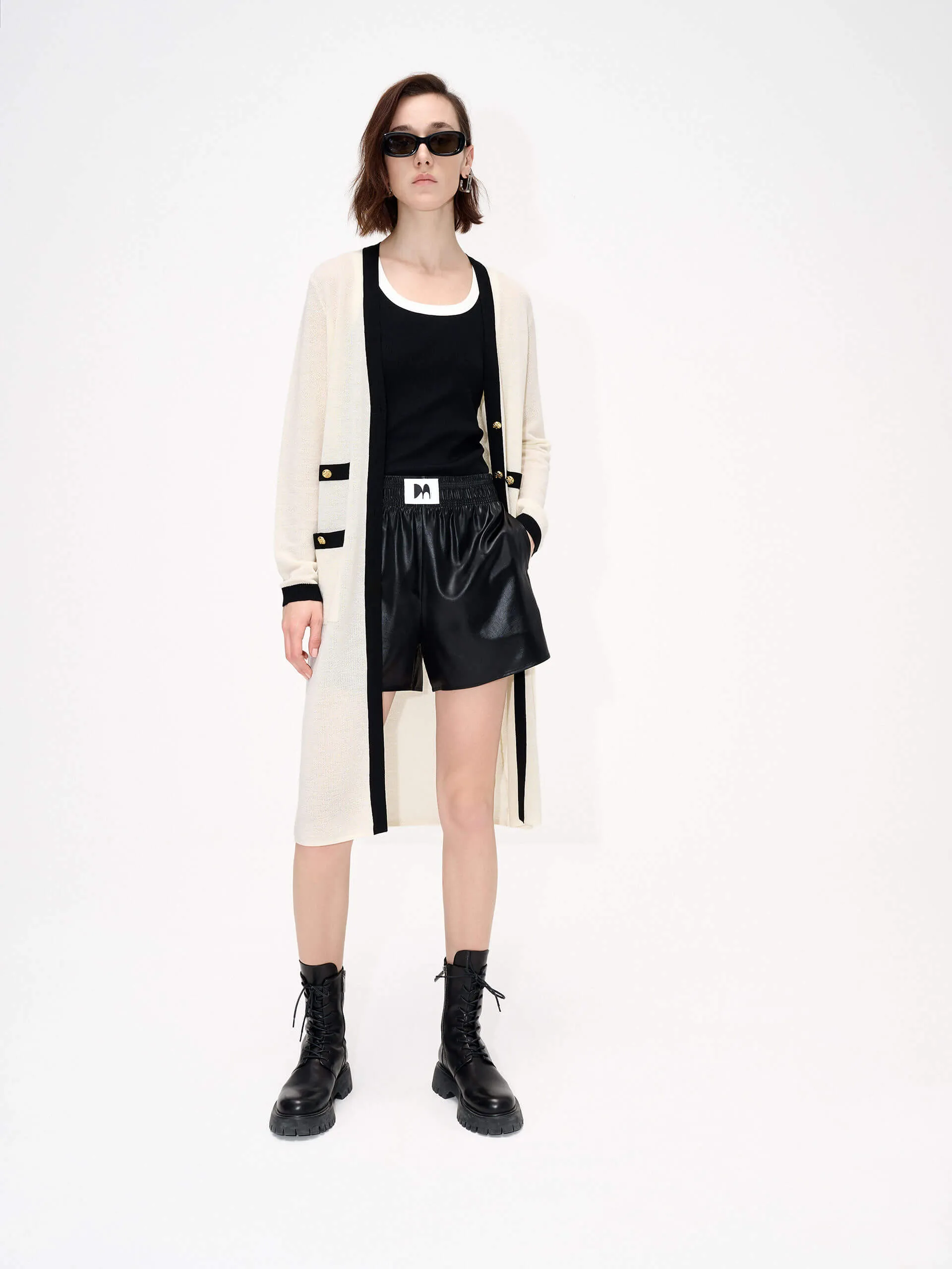 Contrast Detail Long Cardigan sold by Mo&Co product image thumbnail 2