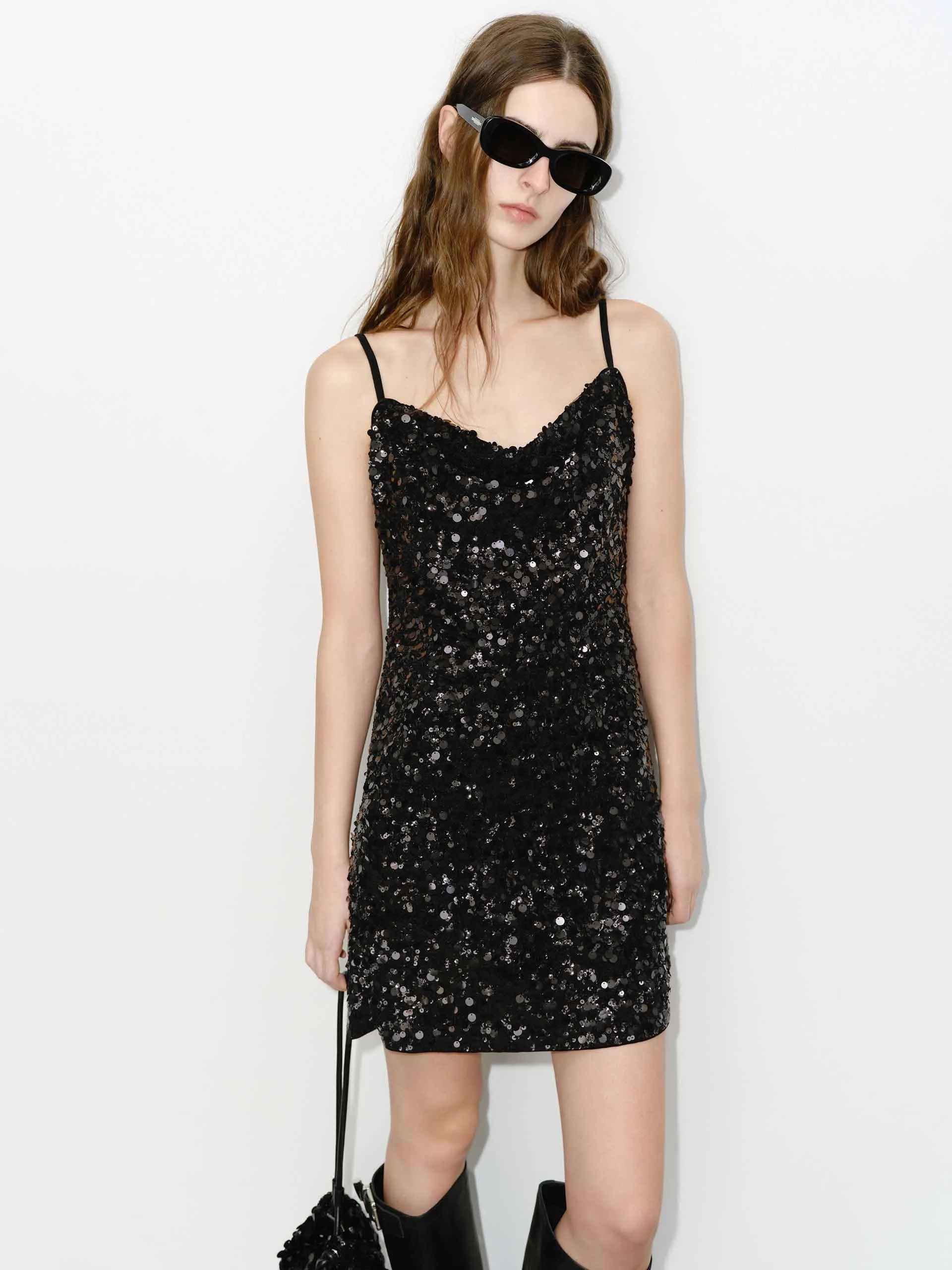 Sequin Textured Mini Dress sold by Mo&Co product image thumbnail 2