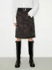 Jacquard Detail Slit Skirt sold by Mo&Co