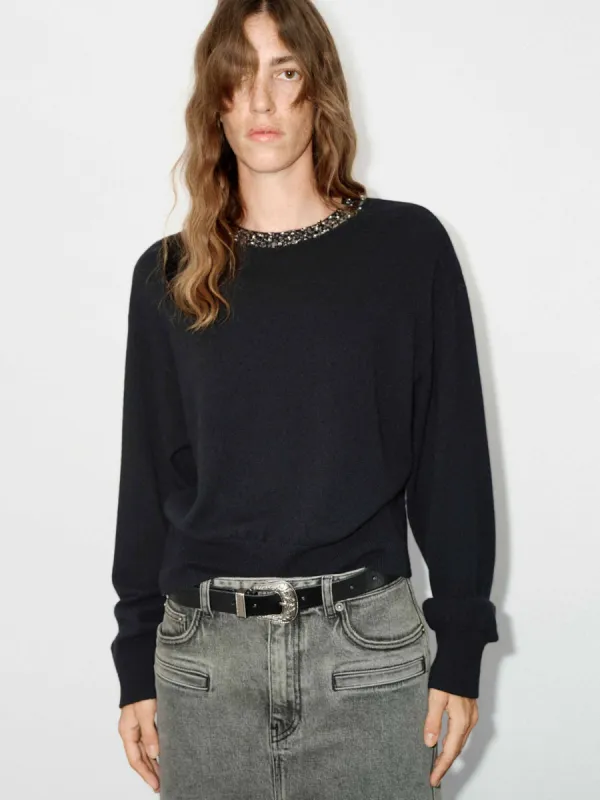 Sequin Collar Knit Sweater sold by Mo&Co