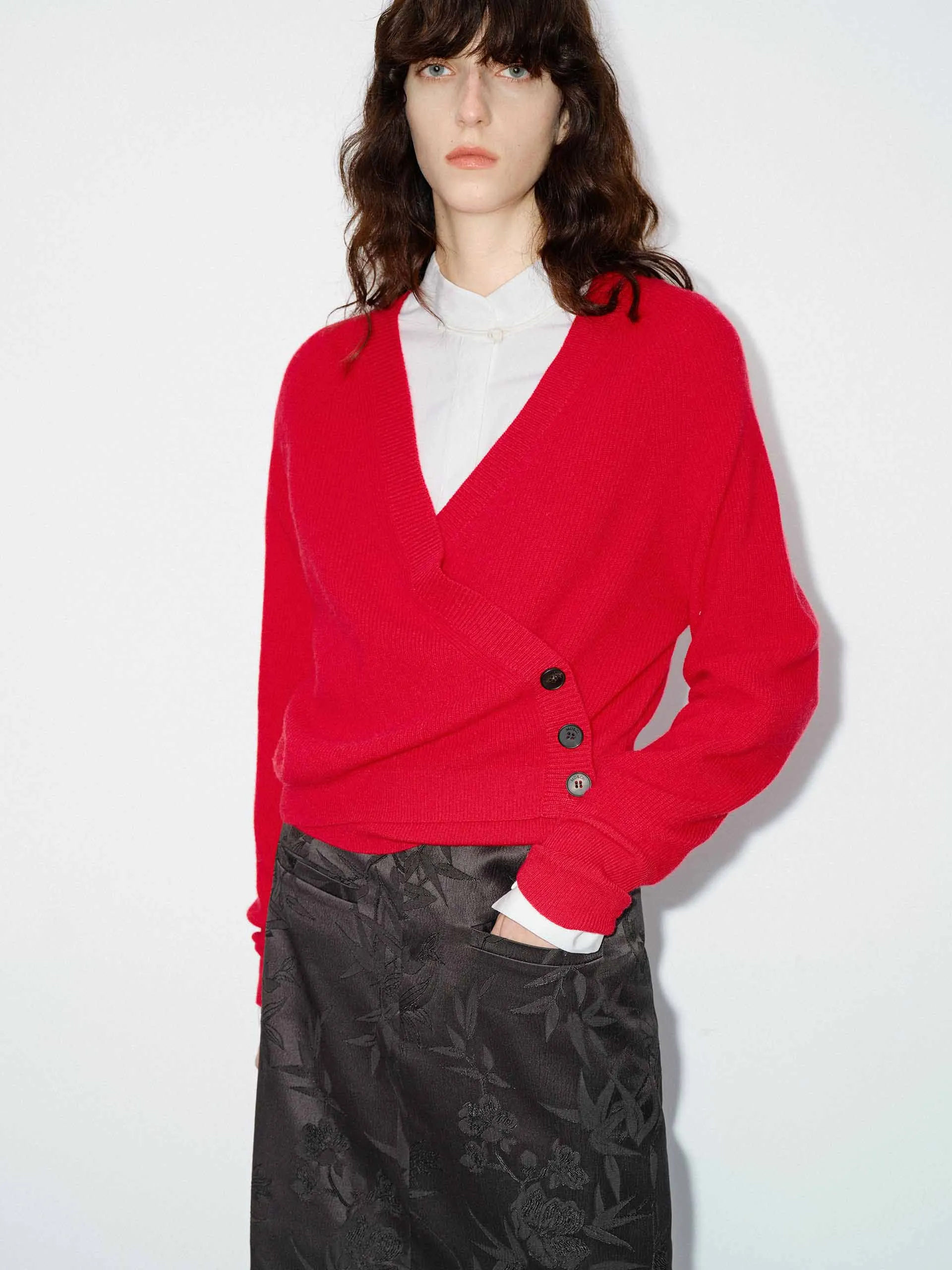 Wrap Detail Wool Sweater sold by Mo&Co