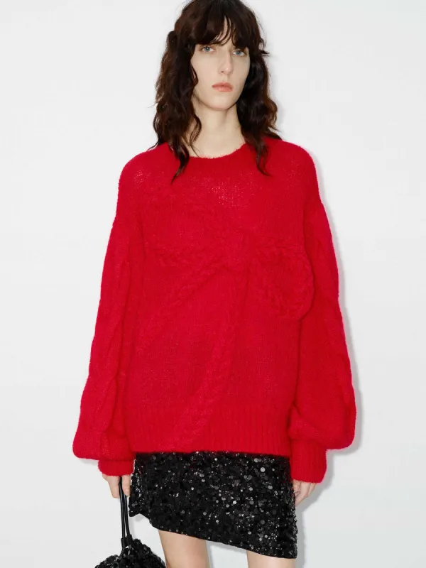 Front Bow Loose Sweater sold by Mo&Co