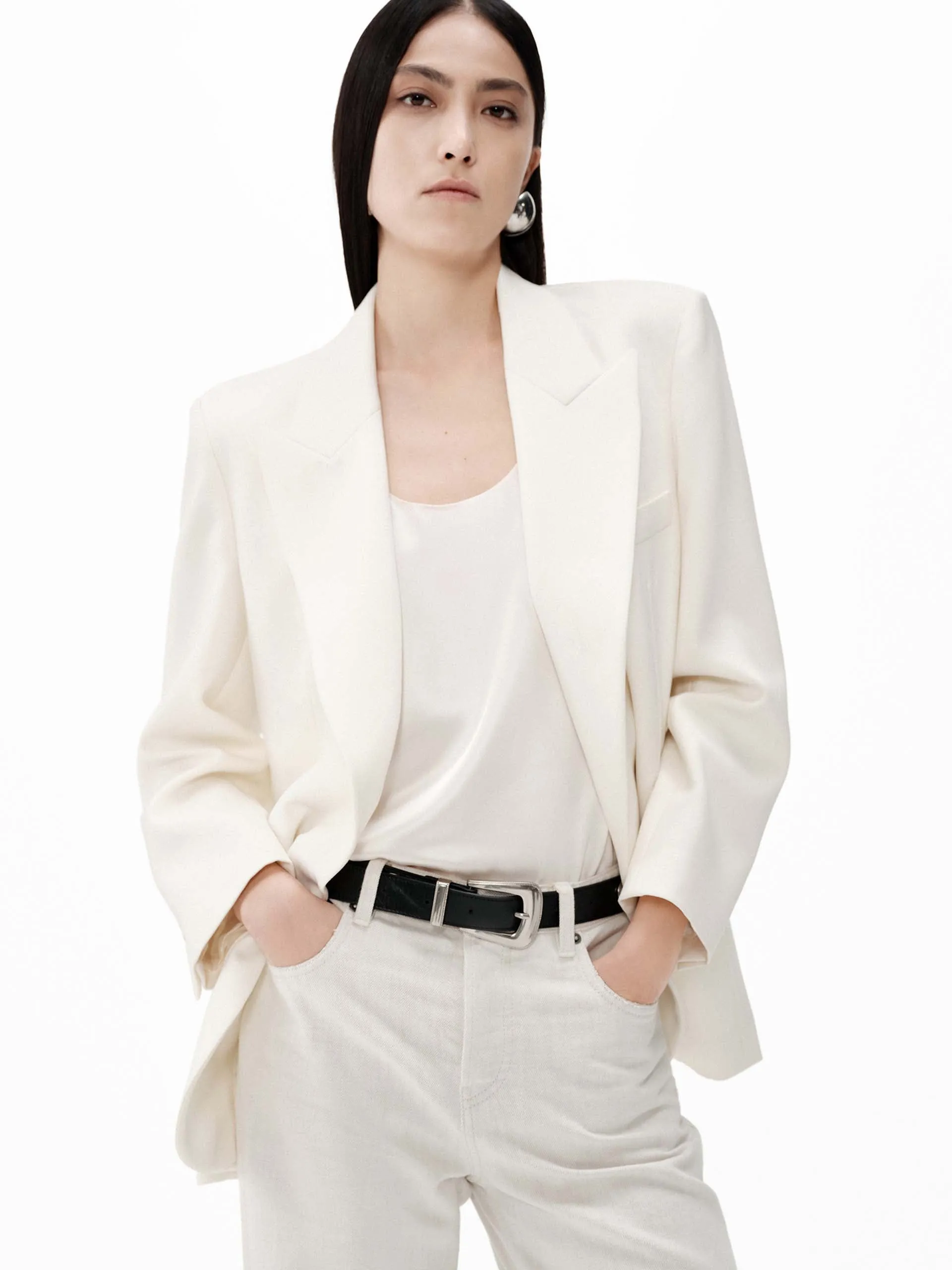 Merino Wool Structured Blazer sold by Mo&Co