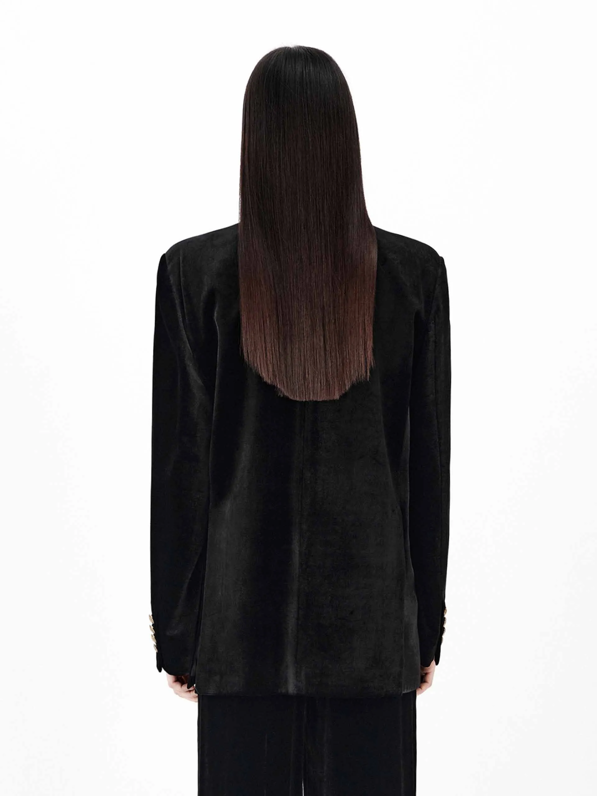 Metallic Button Velvet Blazer sold by Mo&Co product image thumbnail 3