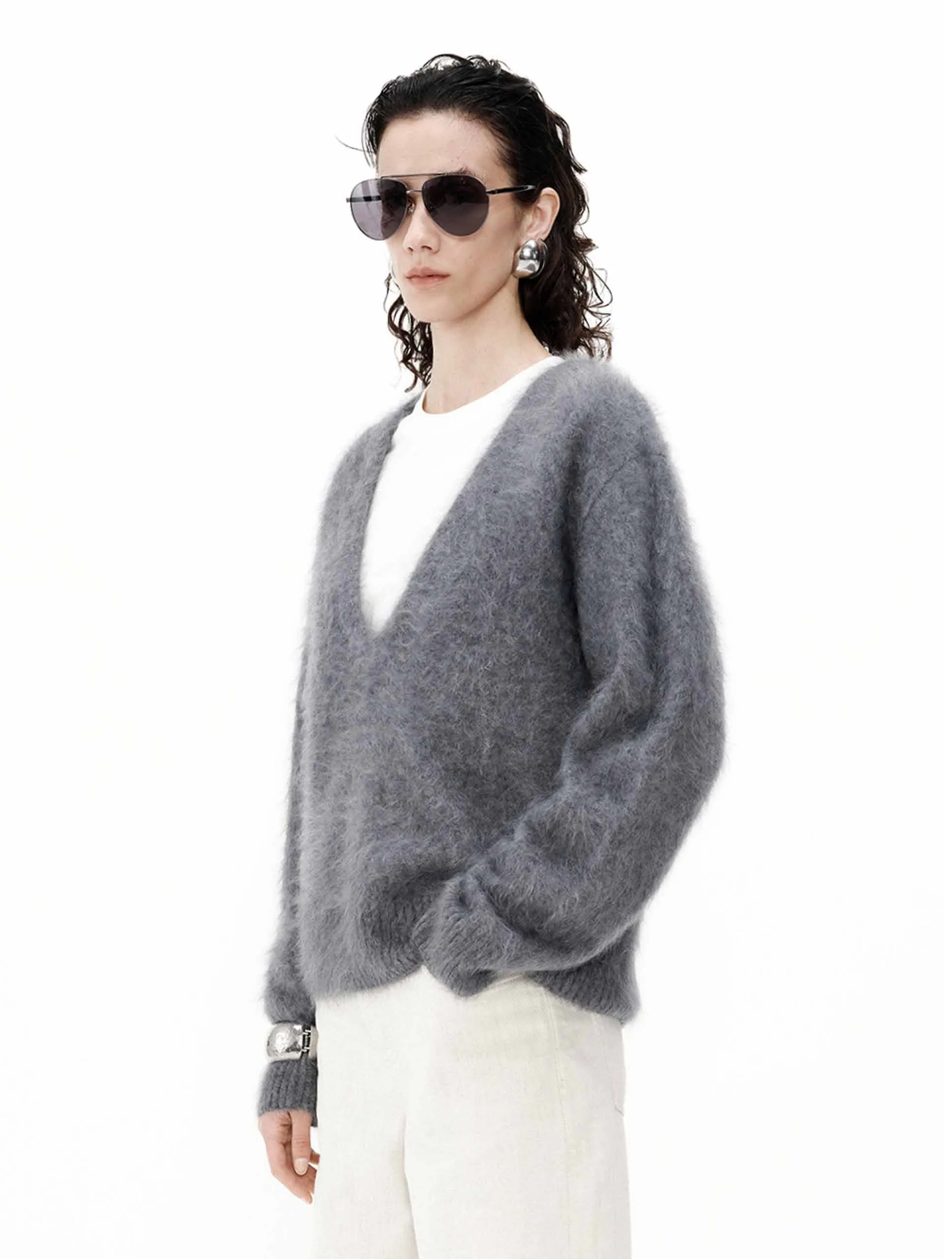 Deep V-neck Cashmere Sweater sold by Mo&Co product image thumbnail 3