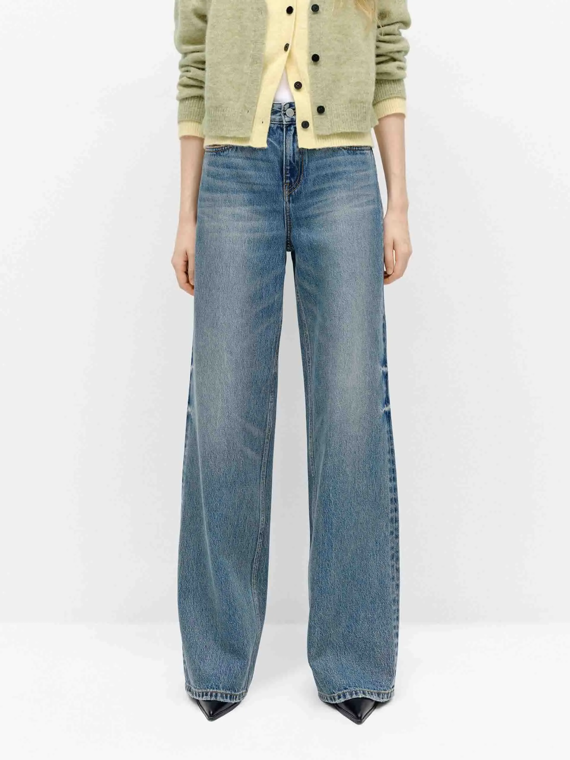 Relaxed Cotton Straight Jeans sold by Mo&Co