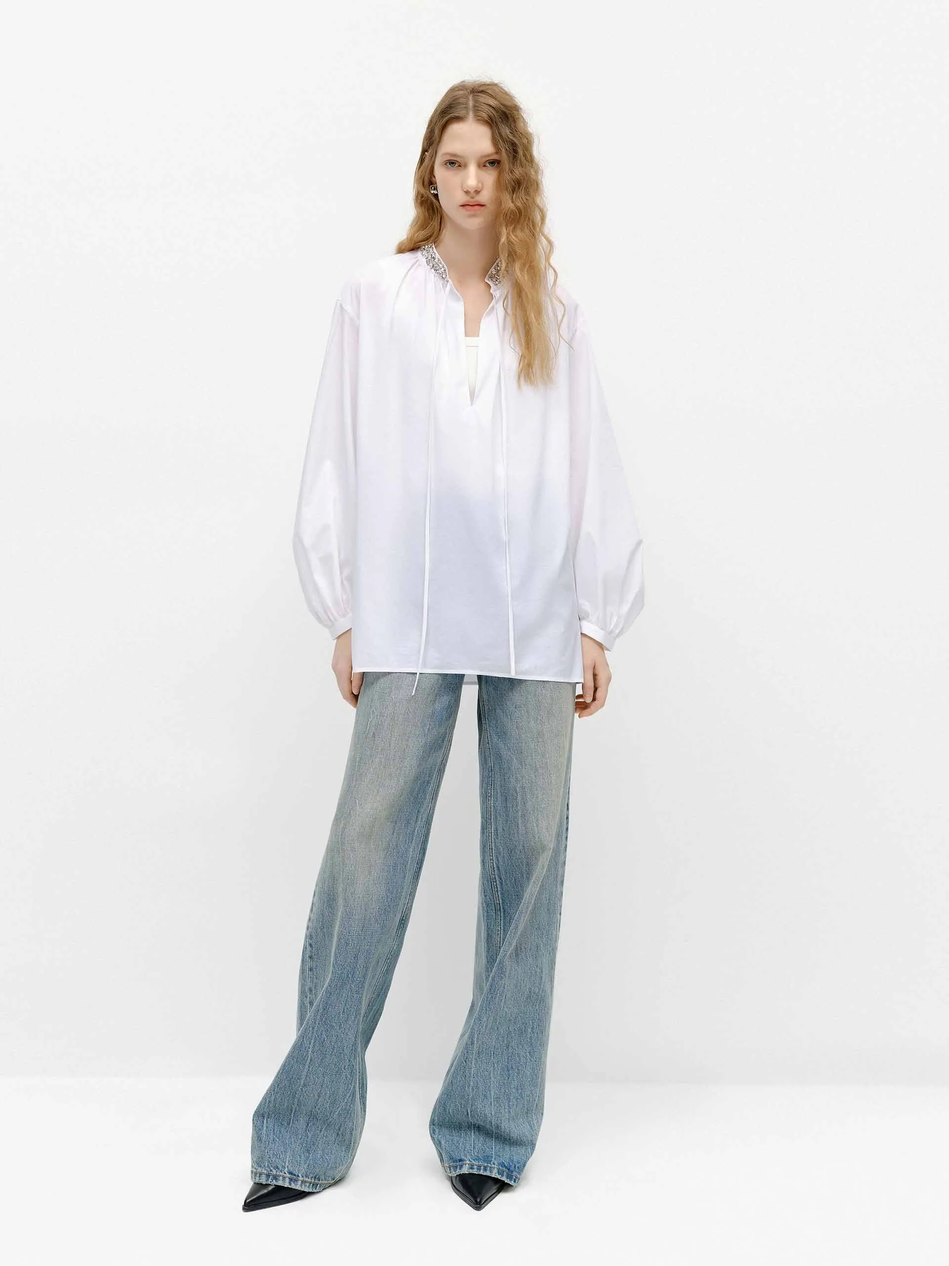 Relaxed Cotton Straight Jeans sold by Mo&Co product image thumbnail 2