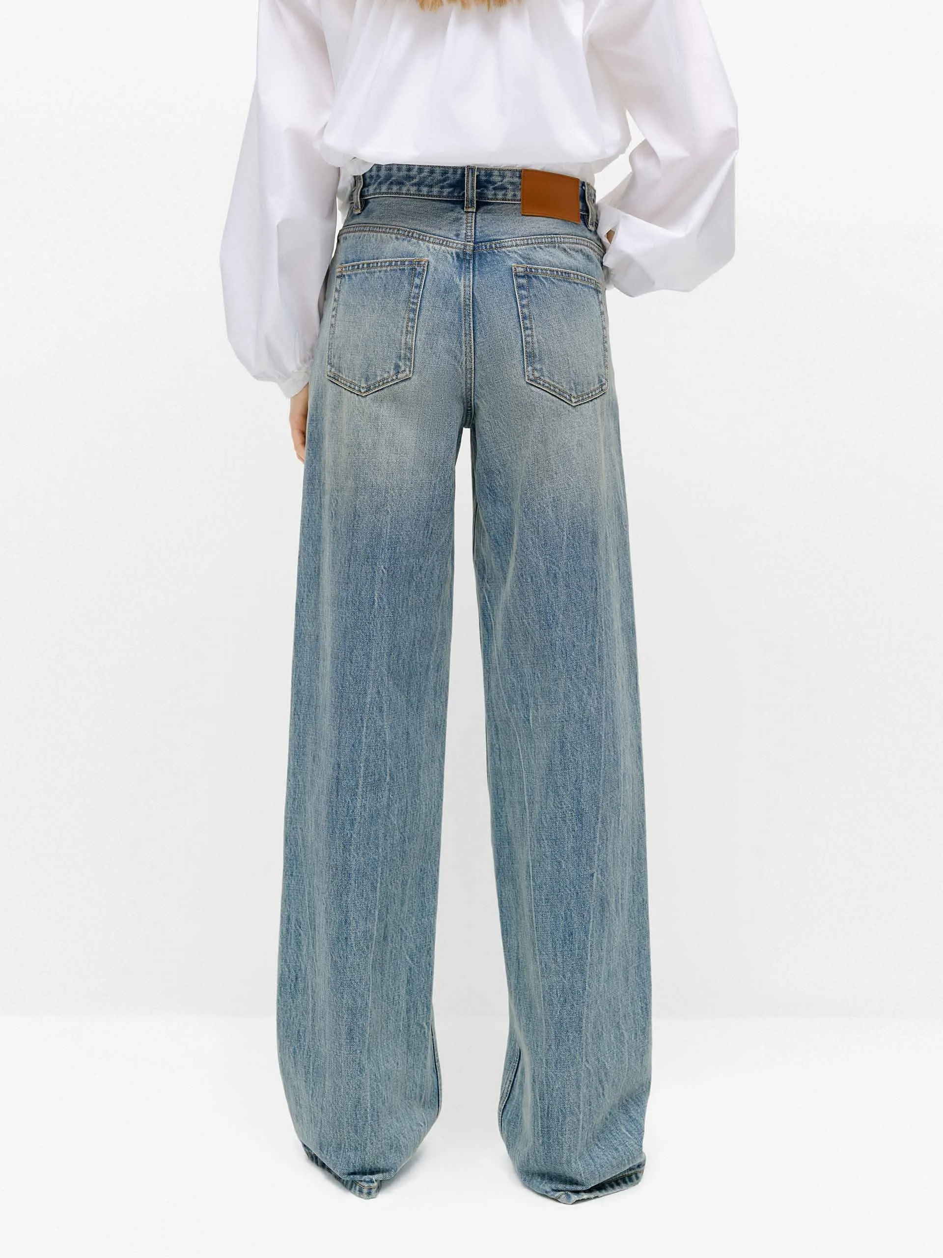 Relaxed Cotton Straight Jeans sold by Mo&Co product image thumbnail 3