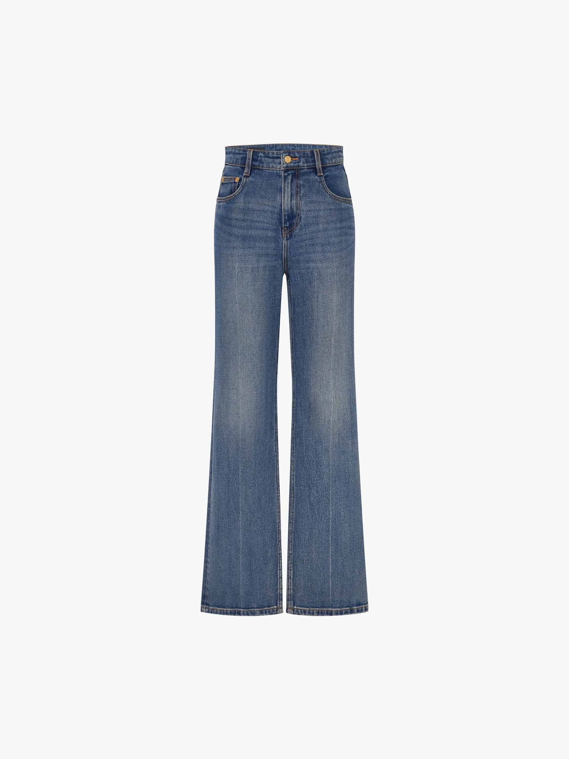 High Rise Blue Straight Jeans sold by Mo&Co product image thumbnail 5