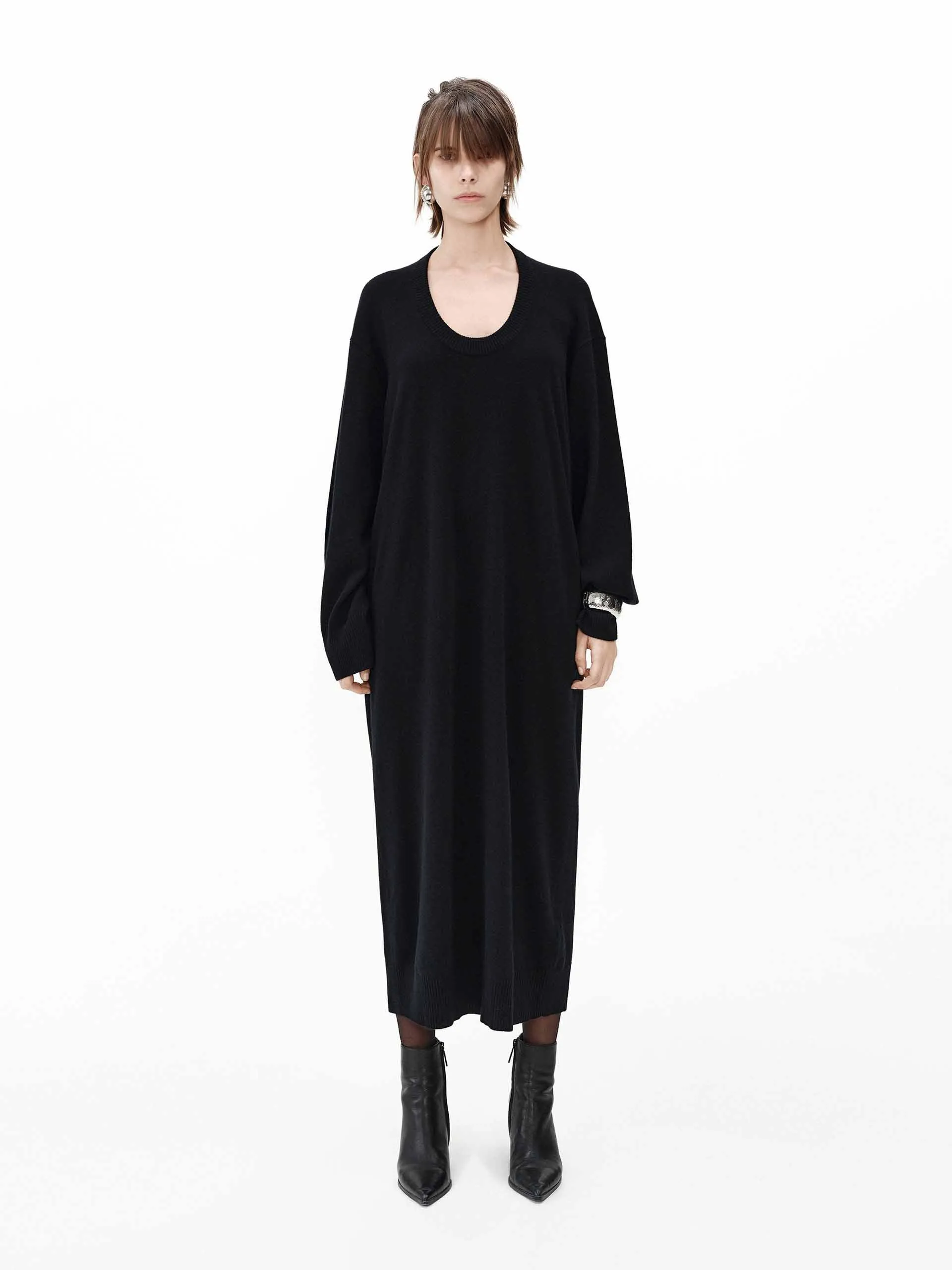 Scoop Neck Loose Dress sold by Mo&Co