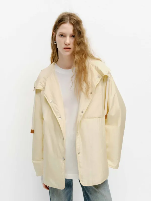 Silk Blend Hooded Coat sold by Mo&Co