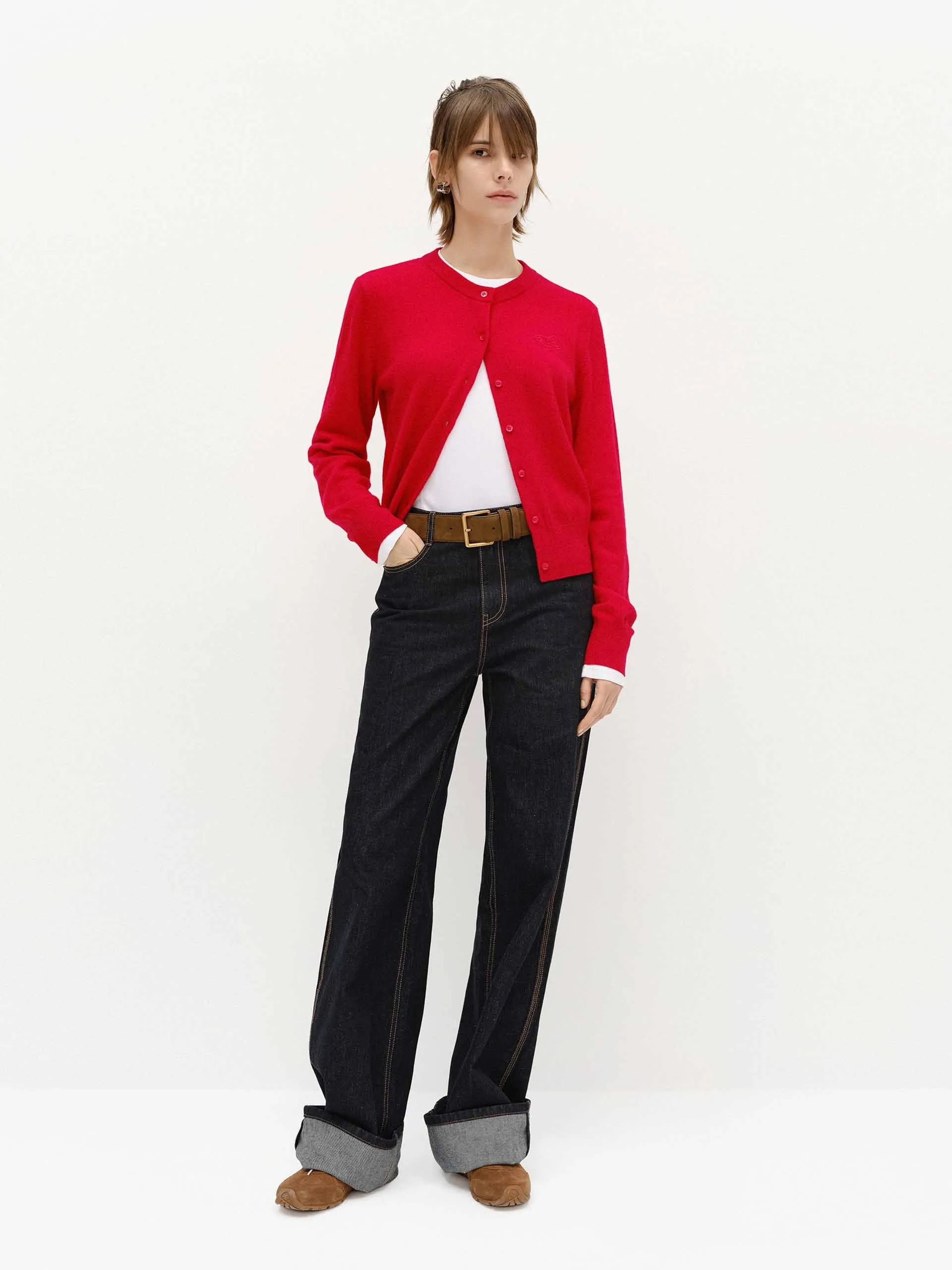 Crew Neck Knitted Cardigan sold by Mo&Co product image thumbnail 4