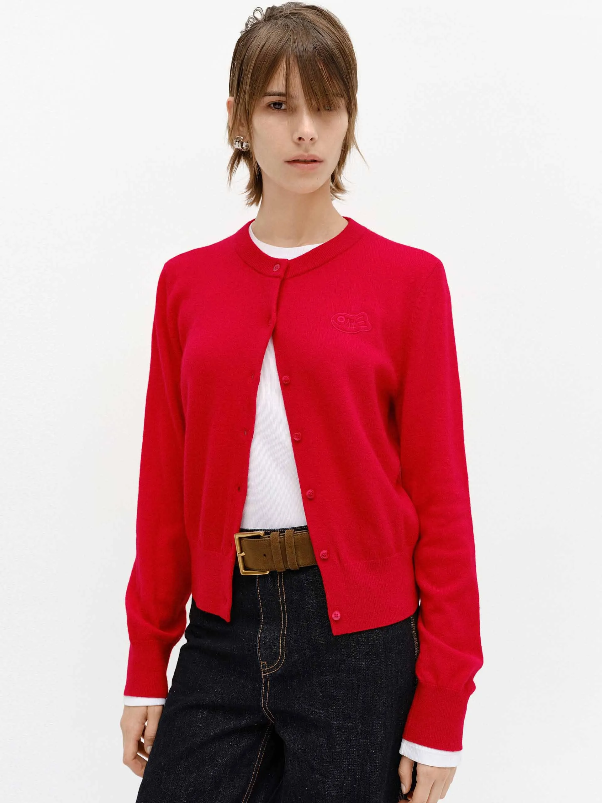 Crew Neck Knitted Cardigan sold by Mo&Co product image thumbnail 2