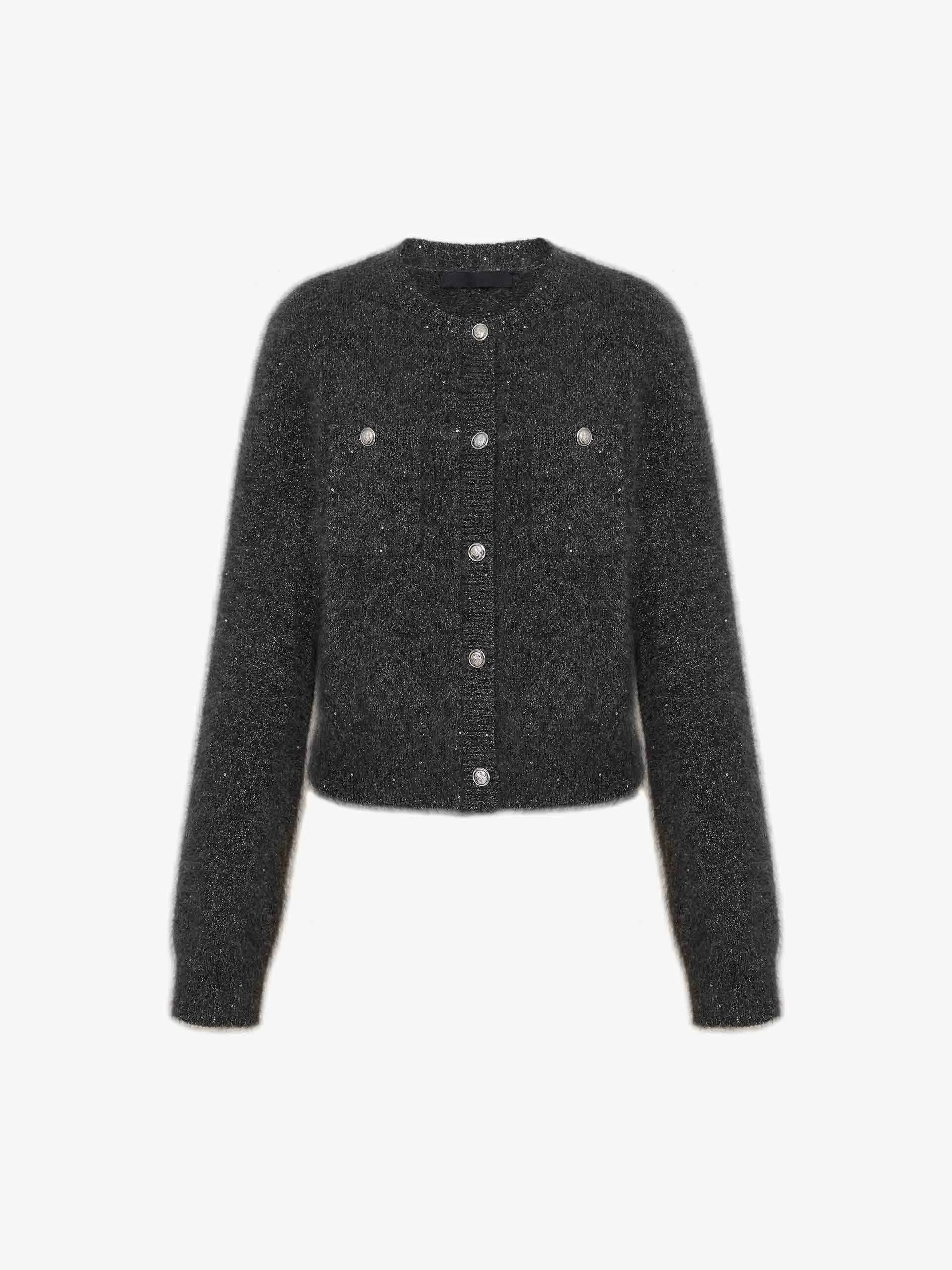 Fluffy Crew Neck Cardigan sold by Mo&Co product image thumbnail 5