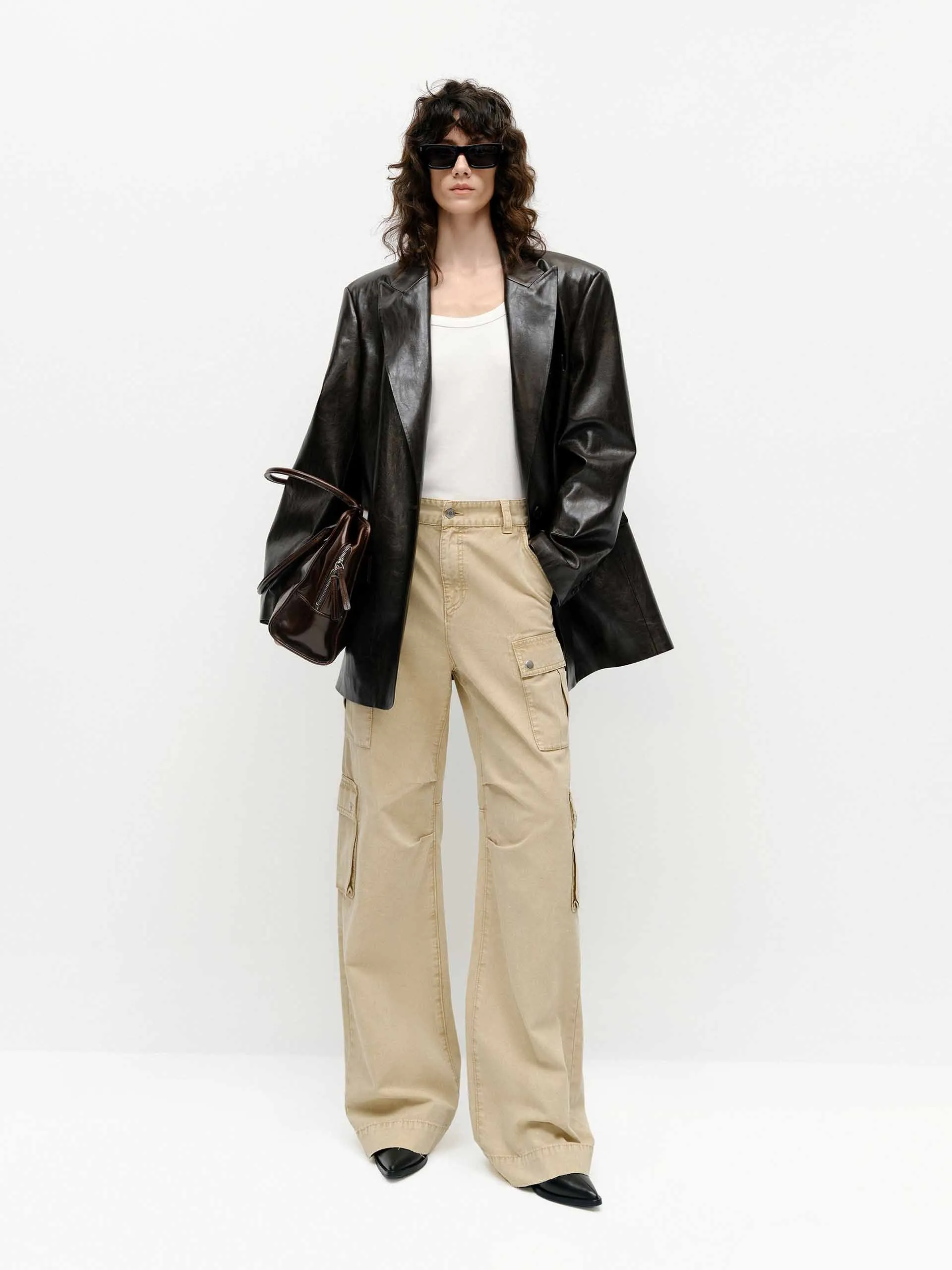 Structured Leather Blazer sold by Mo&Co product image thumbnail 3