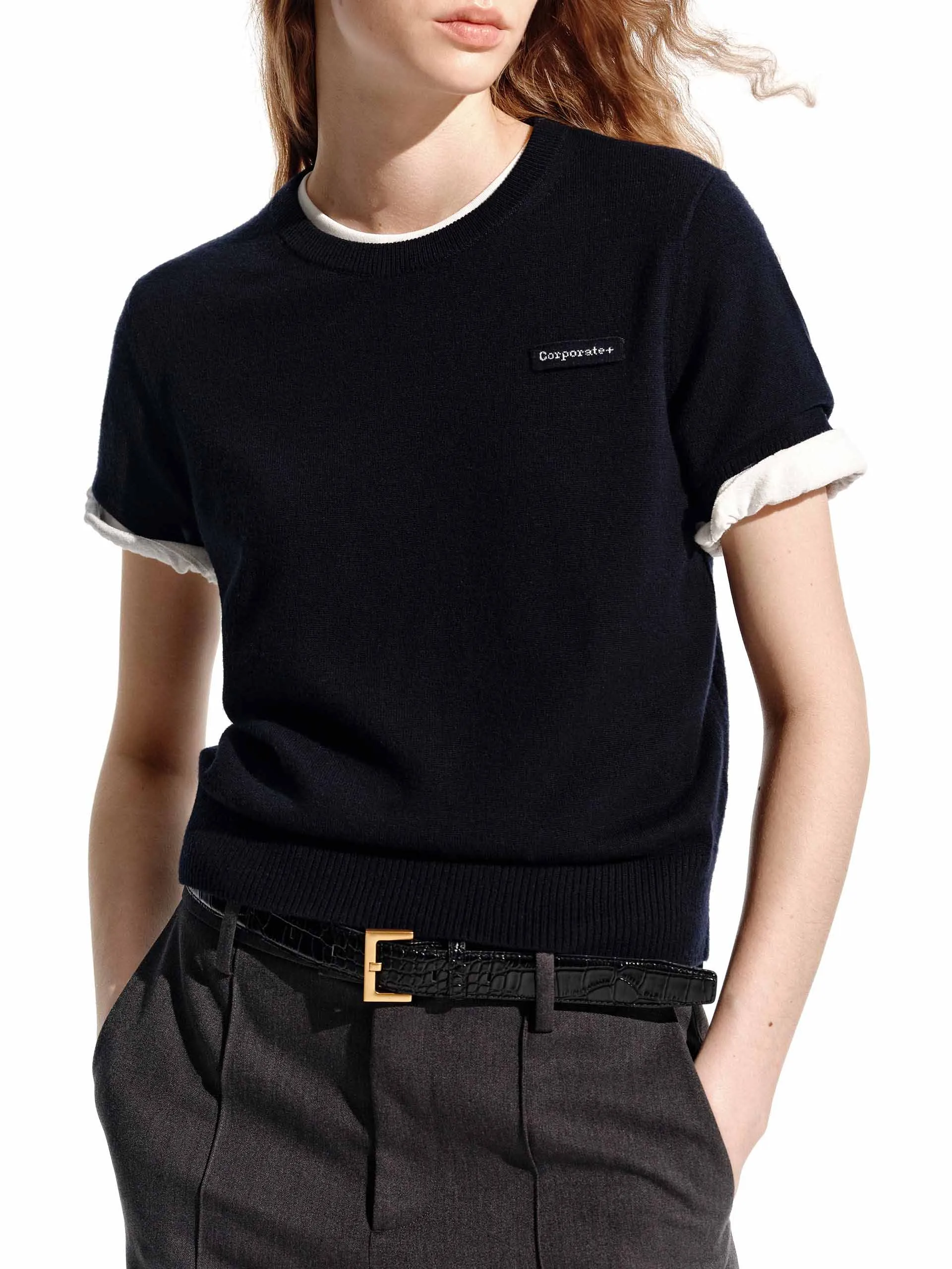 Short Sleeve Wool Top sold by Mo&Co product image thumbnail 2