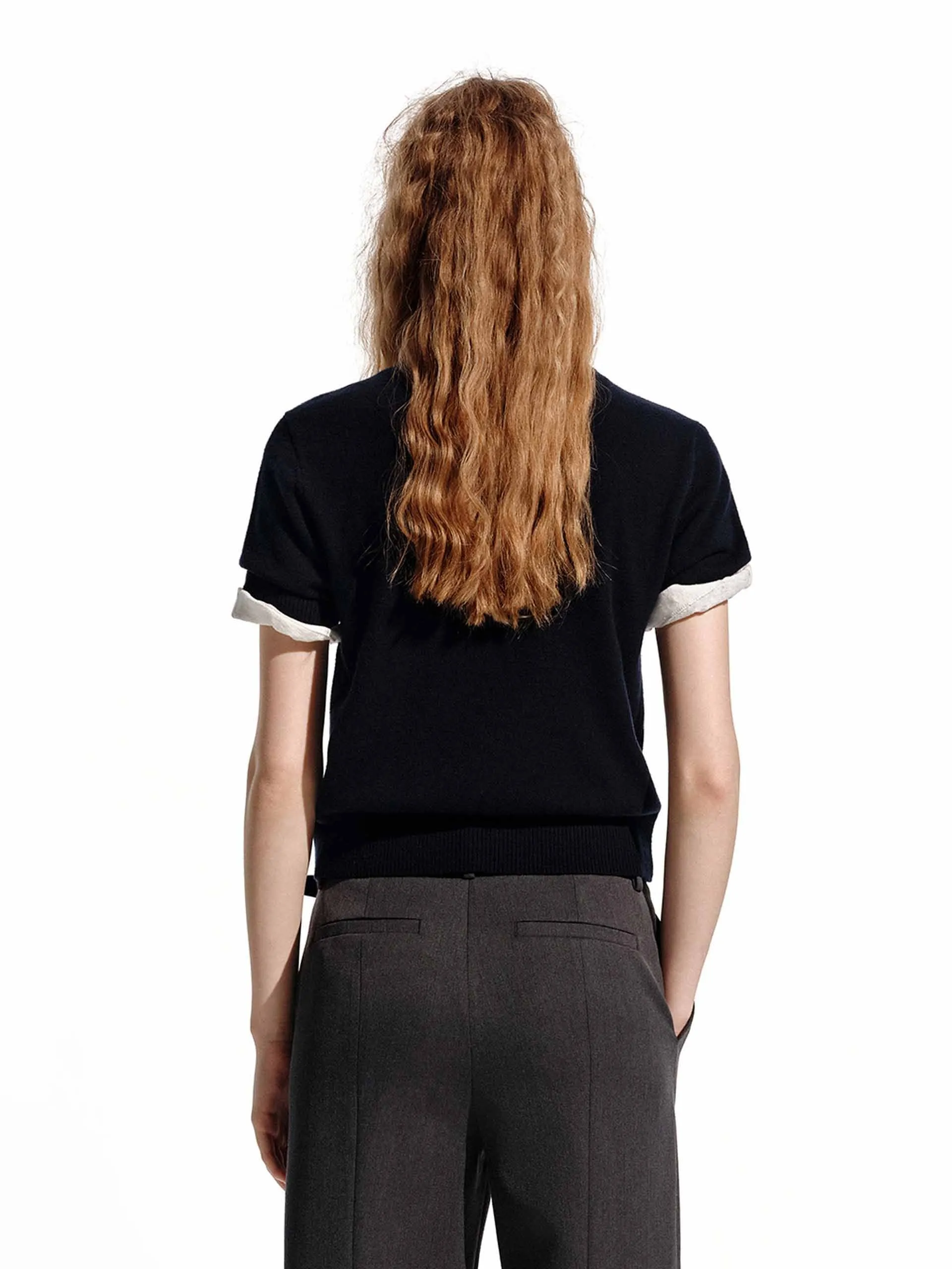 Short Sleeve Wool Top sold by Mo&Co product image thumbnail 3