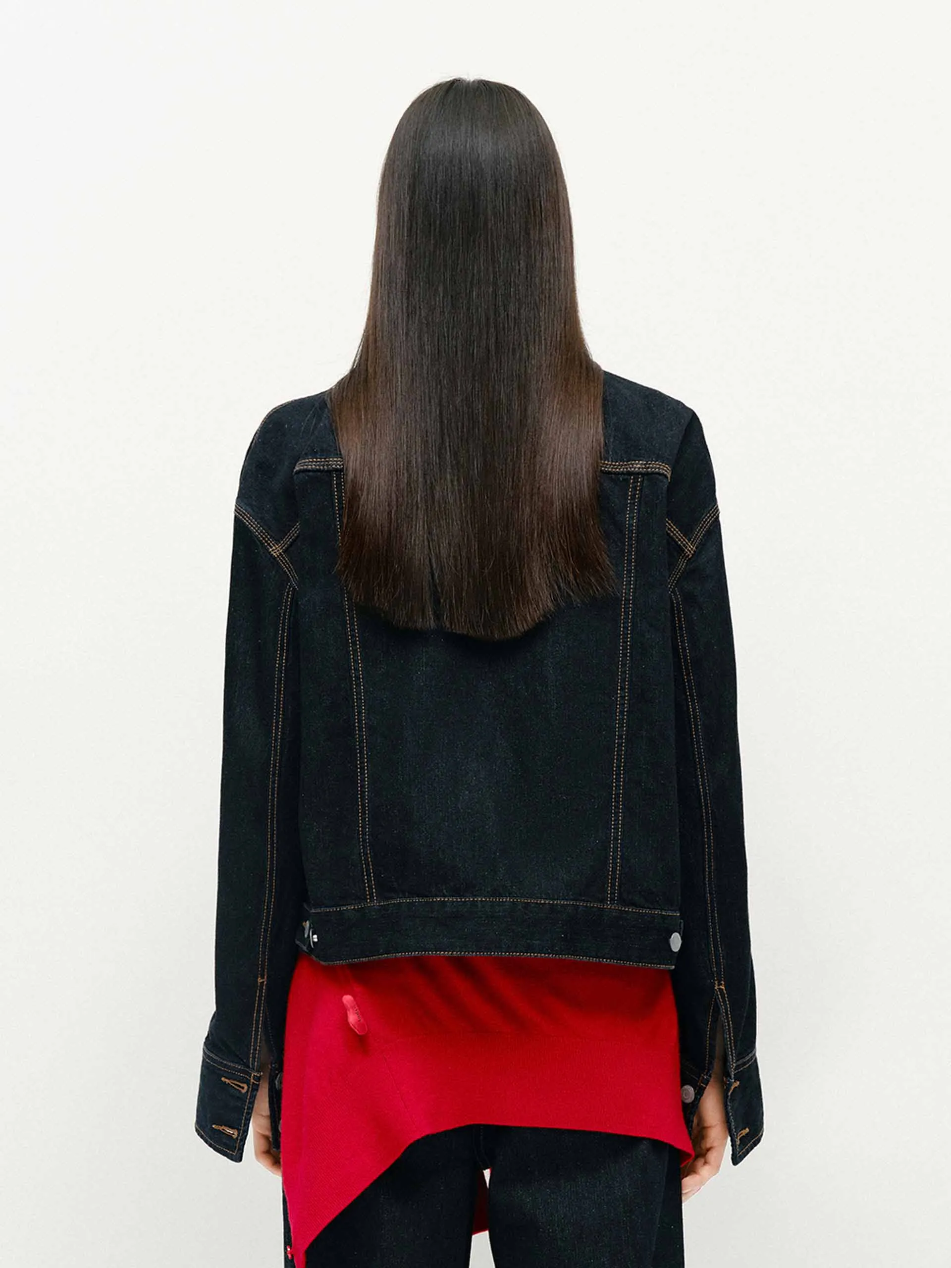 Cotton Blend Cropped Jacket sold by Mo&Co product image thumbnail 3