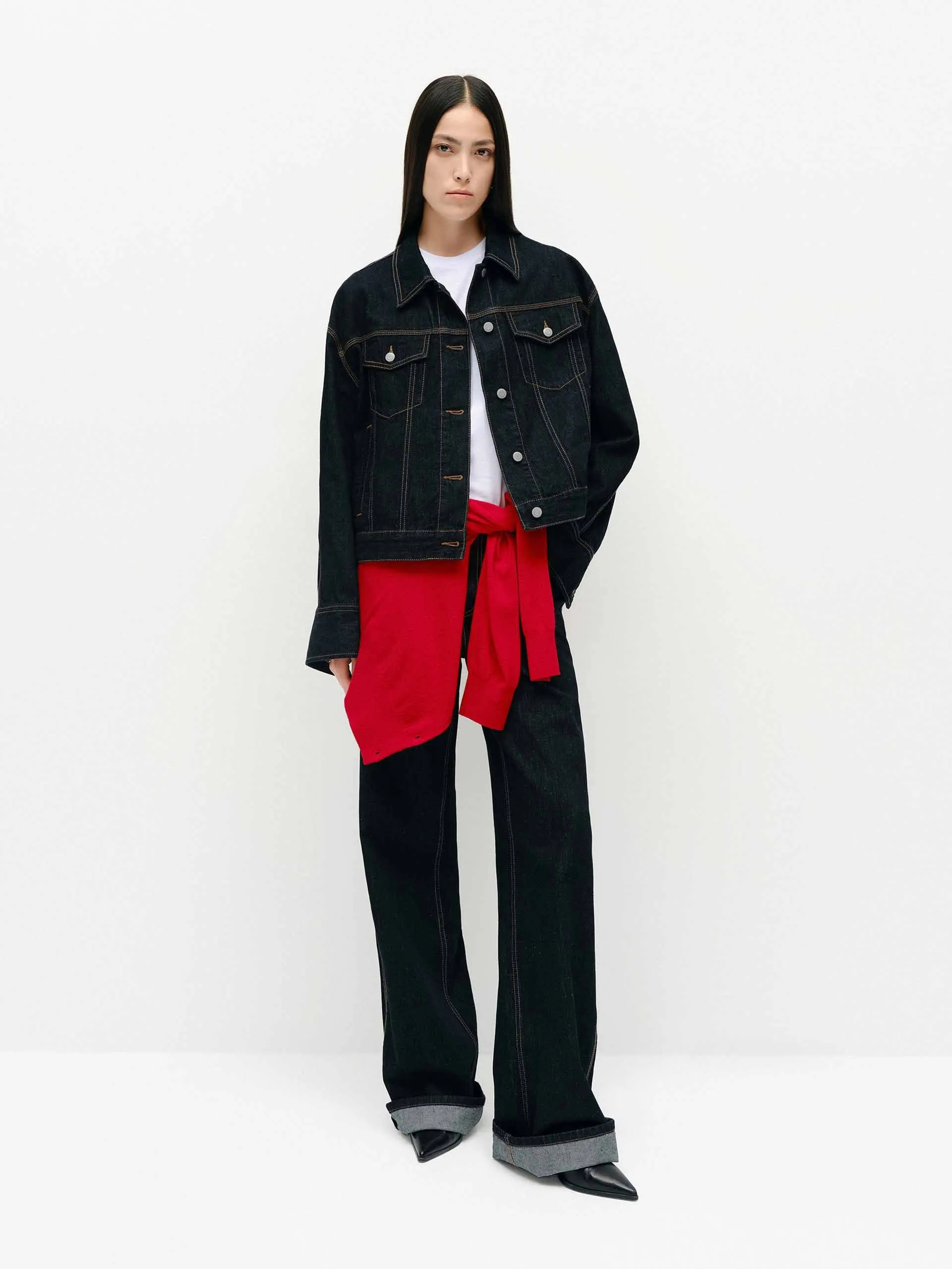 Cotton Blend Cropped Jacket sold by Mo&Co product image thumbnail 2