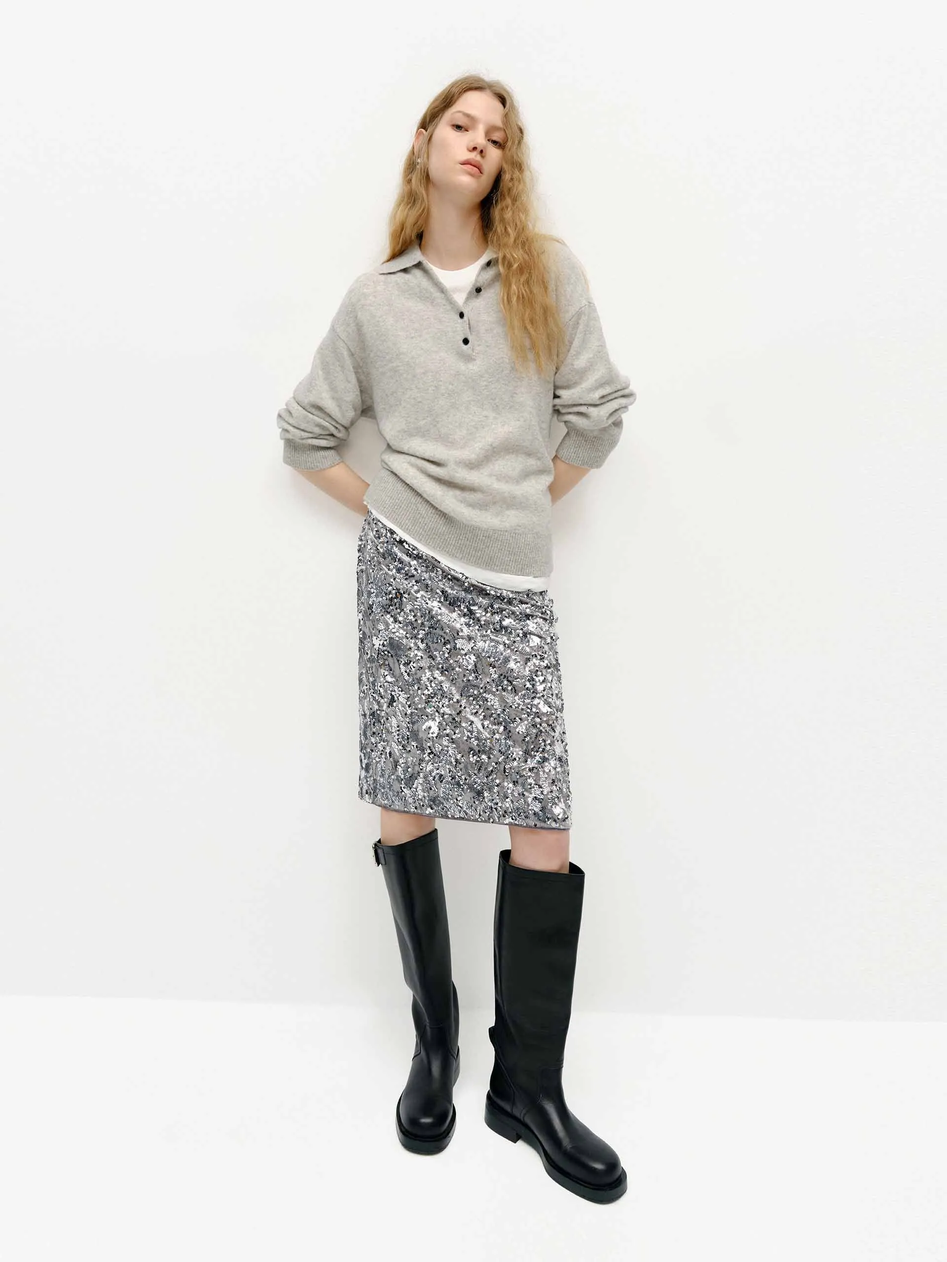 Straight Sequins Skirt sold by Mo&Co product image thumbnail 2