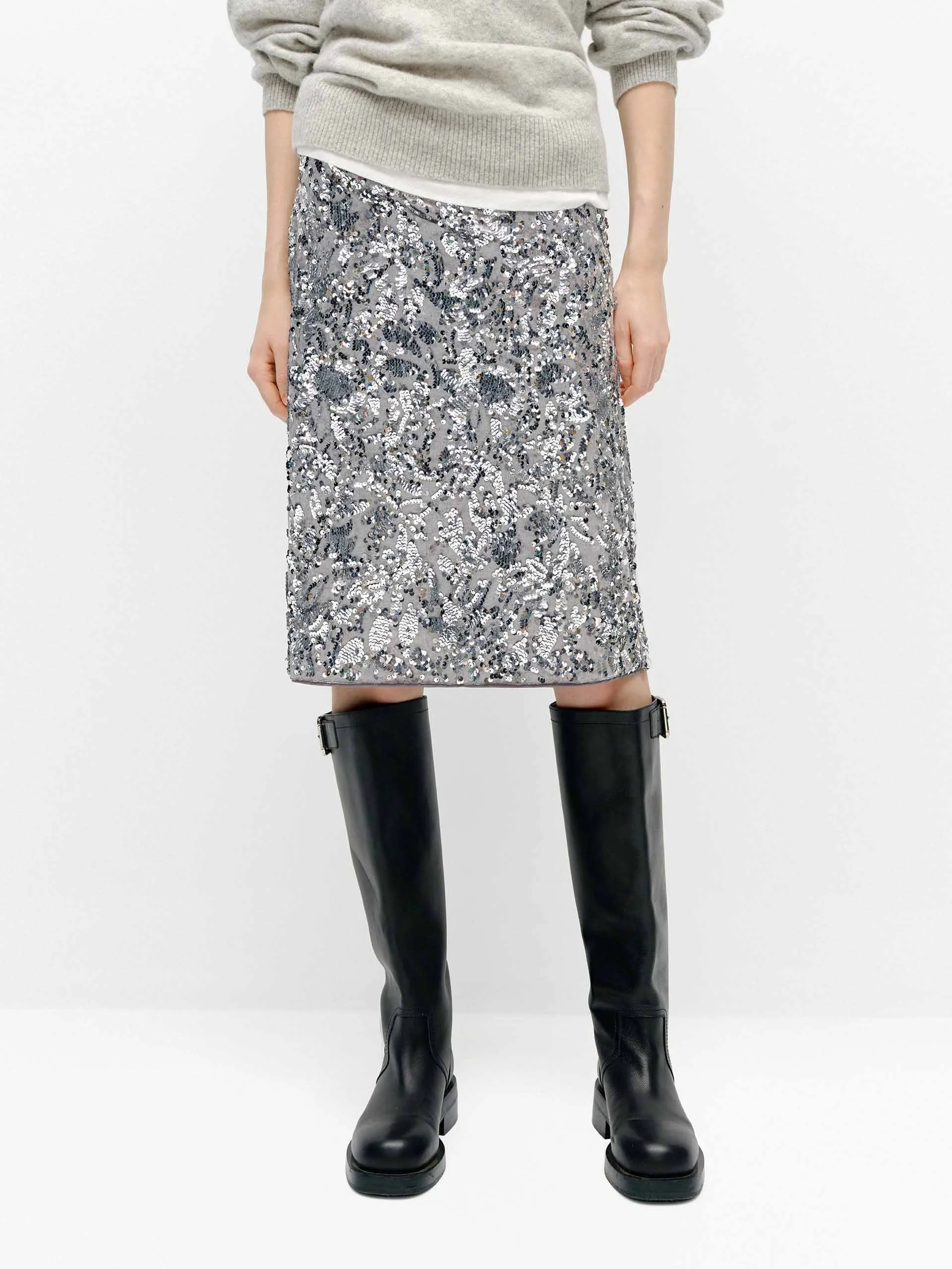 Straight Sequins Skirt sold by Mo&Co