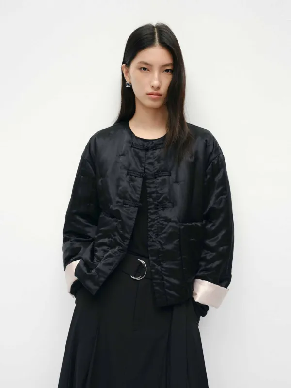 Silk Blend Quilted Coat sold by Mo&Co