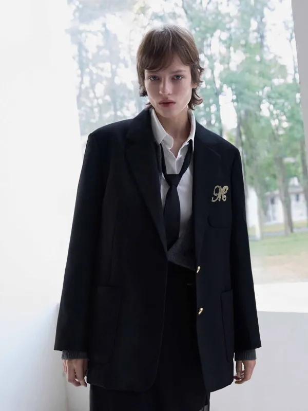 Front Logo Tailored Blazer sold by Mo&Co