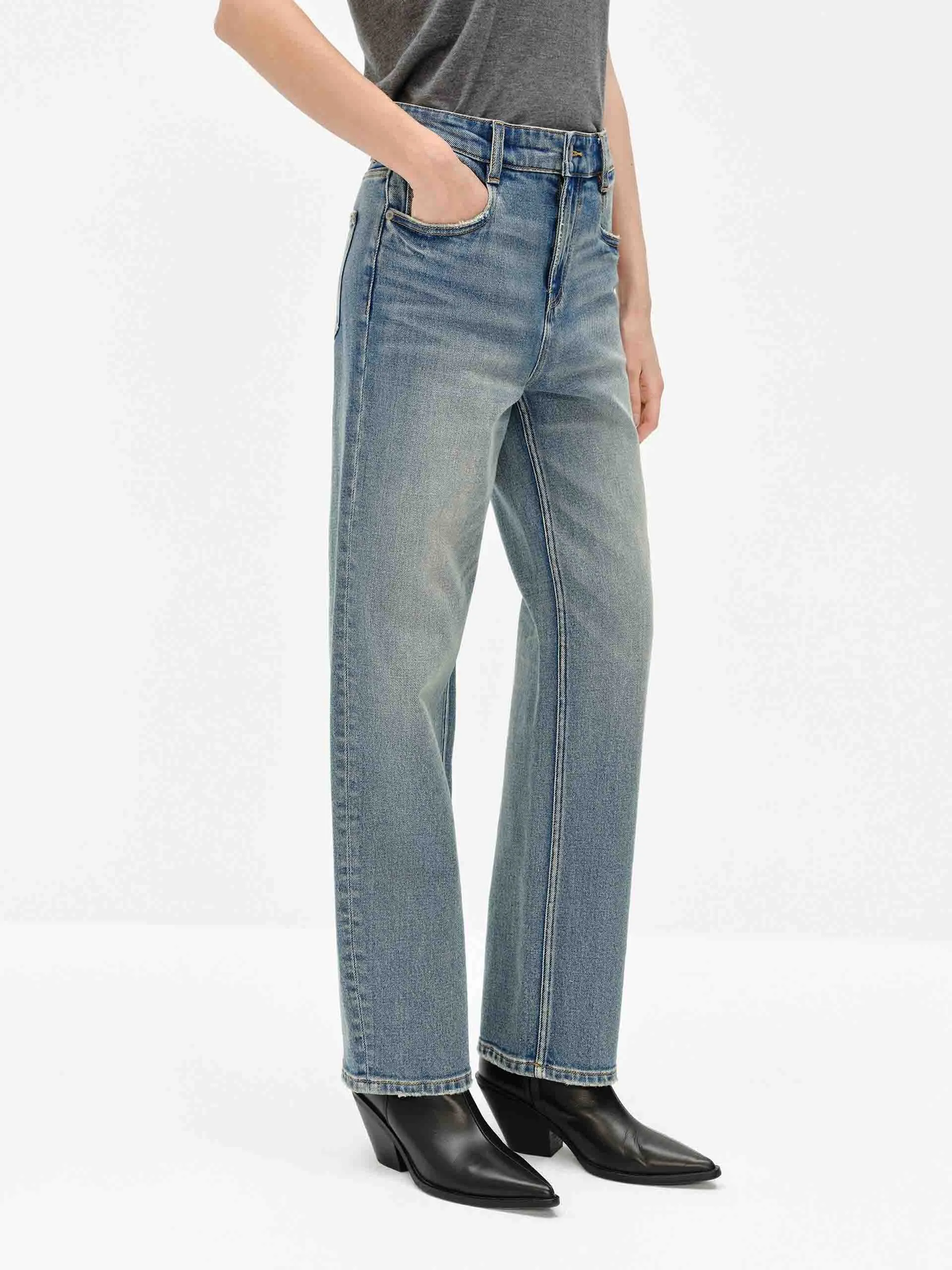 Whisker Detail Ankle Jeans sold by Mo&Co product image thumbnail 4