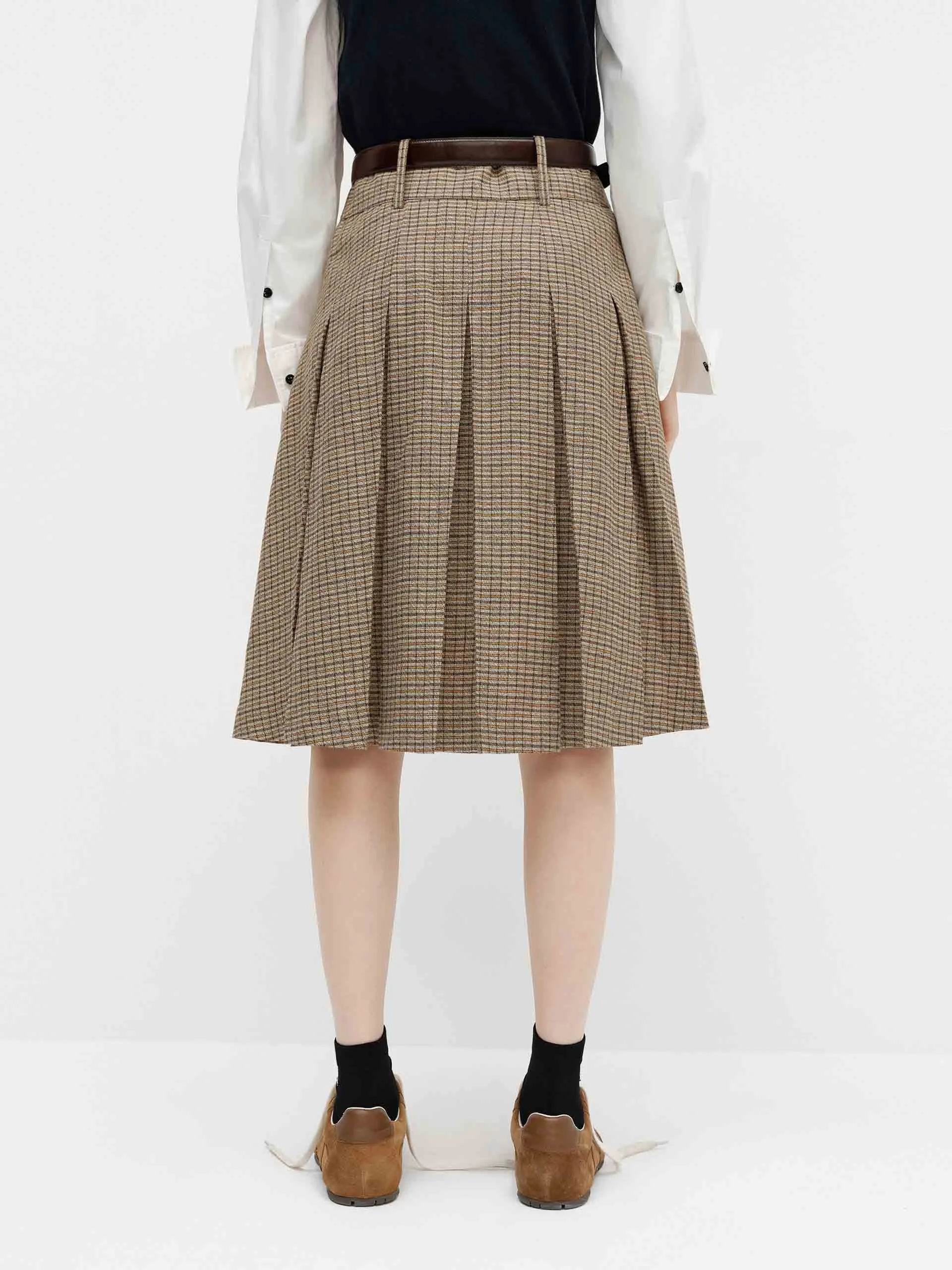 Linen Blend Pleated Skirt sold by Mo&Co product image thumbnail 3