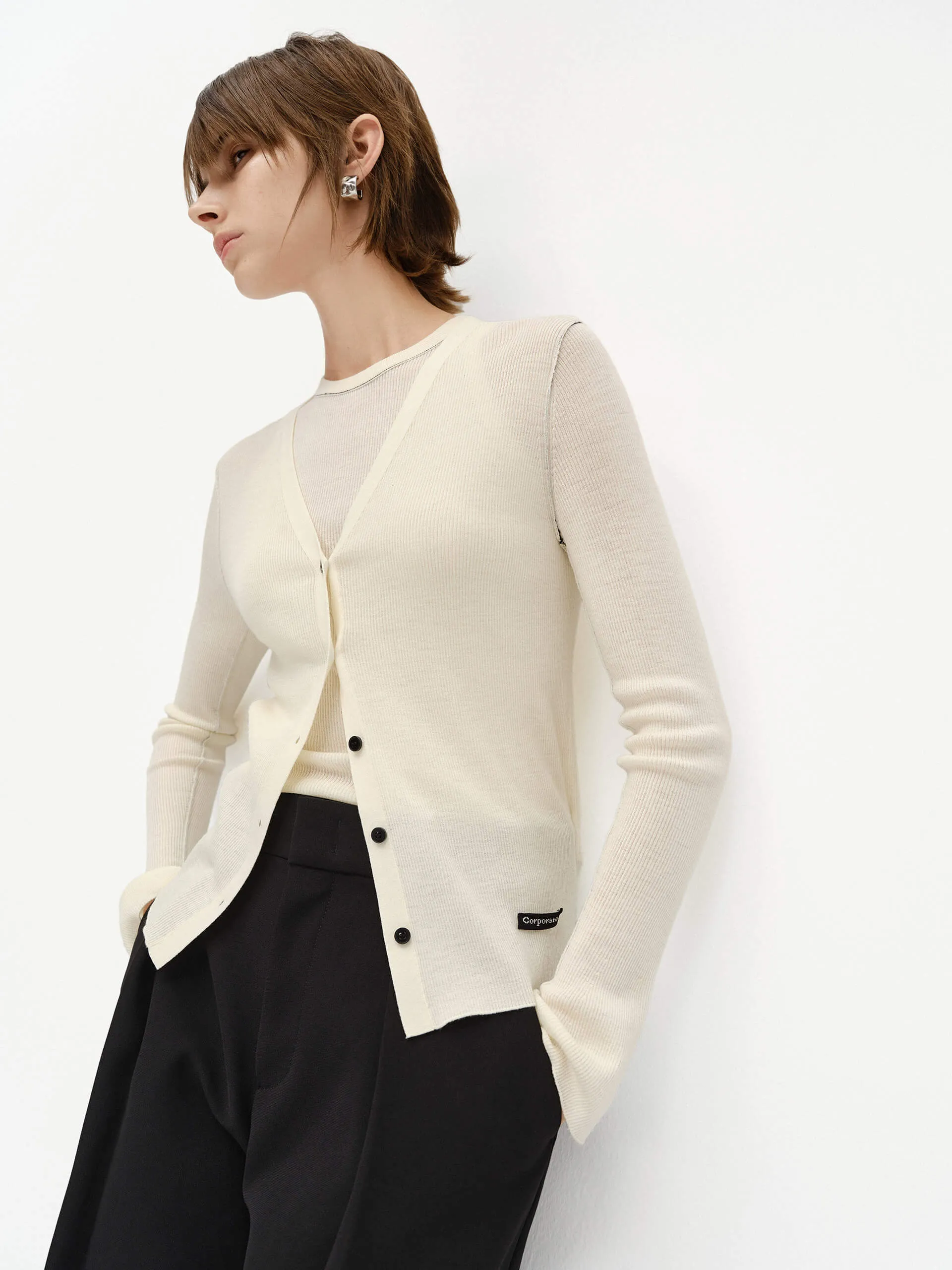 Seams Detail Wool Knit Top sold by Mo&Co product image thumbnail 2