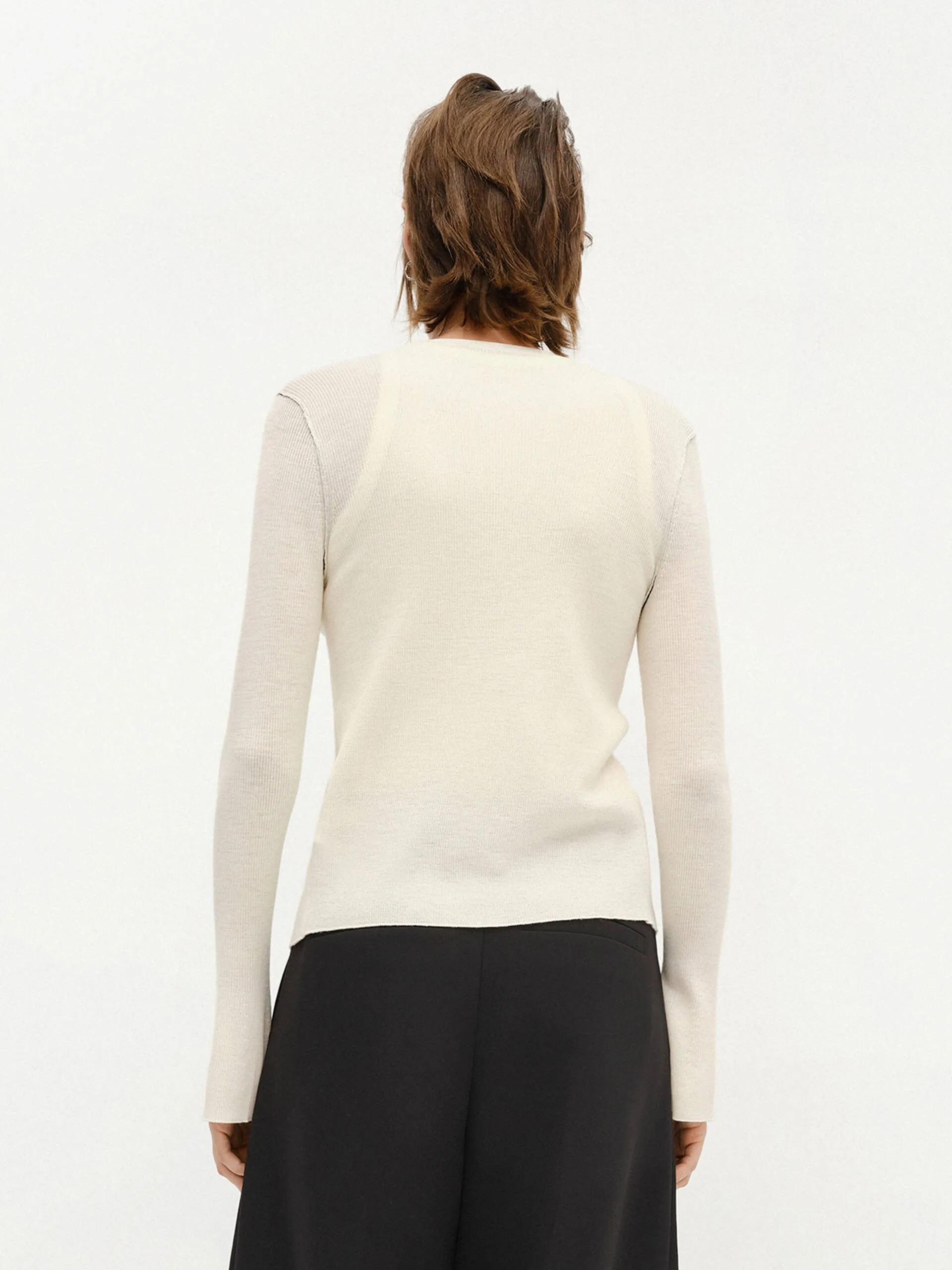 Seams Detail Wool Knit Top sold by Mo&Co product image thumbnail 3