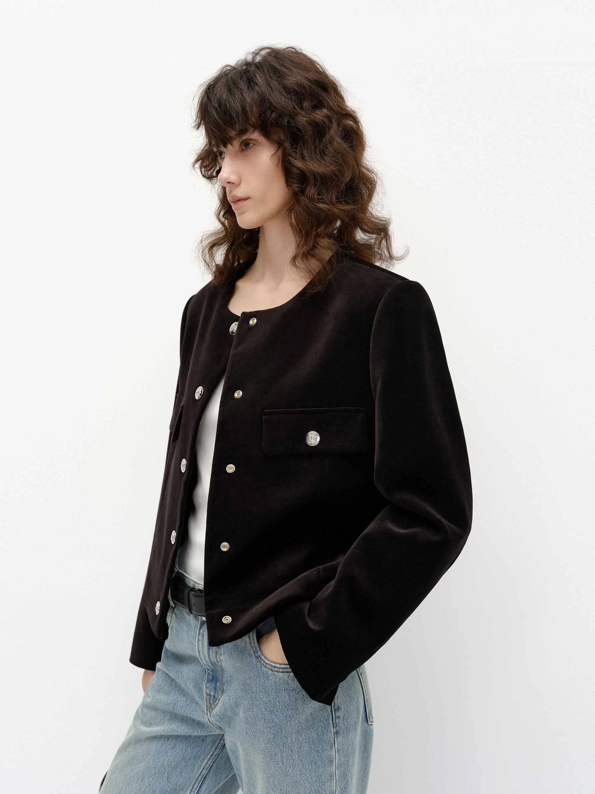 Crew Neck Cropped Coat sold by Mo&Co product image thumbnail 3