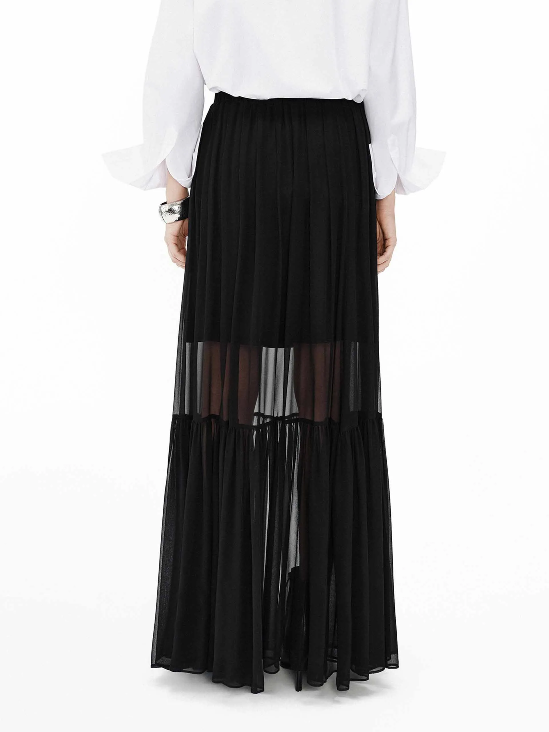 Silk Chiffon Maxi Skirt sold by Mo&Co product image thumbnail 3