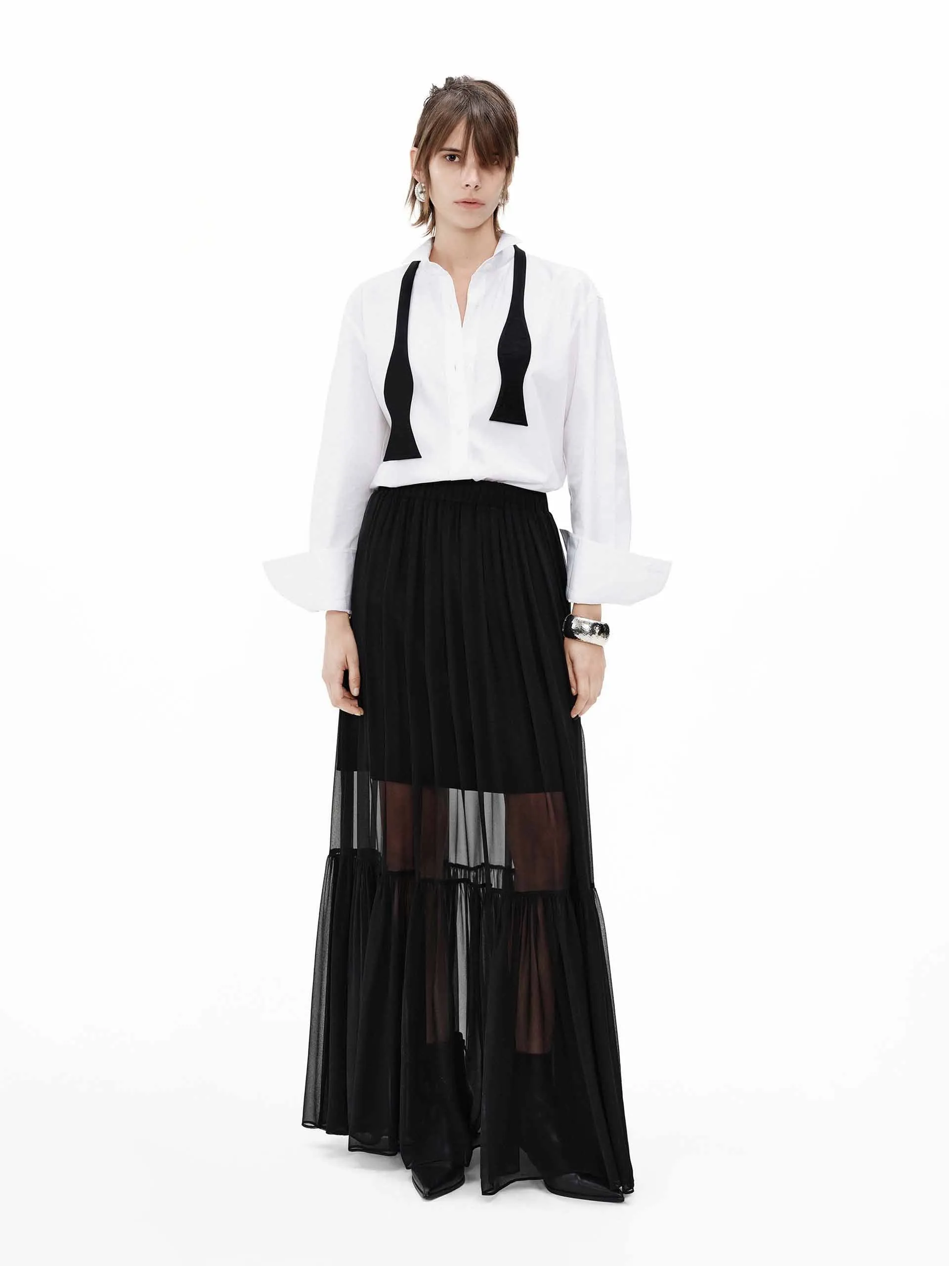 Silk Chiffon Maxi Skirt sold by Mo&Co product image thumbnail 2