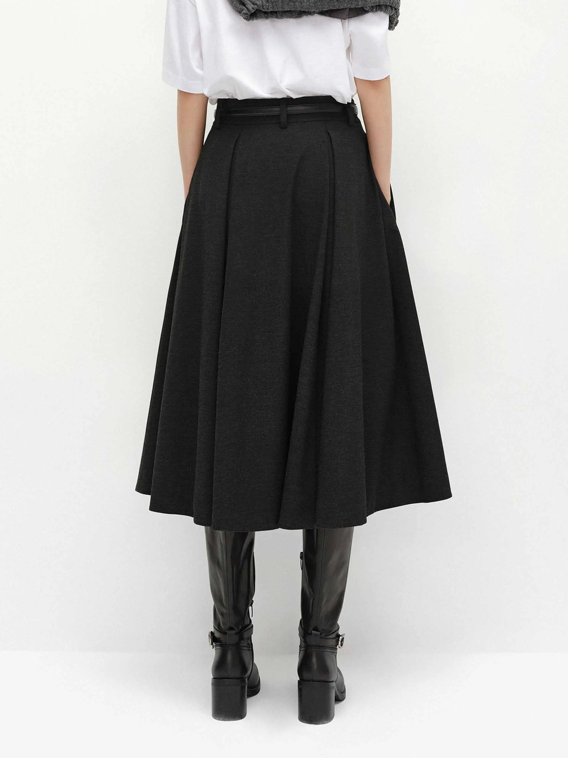 A-line Cut Pleated Skirt sold by Mo&Co product image thumbnail 3