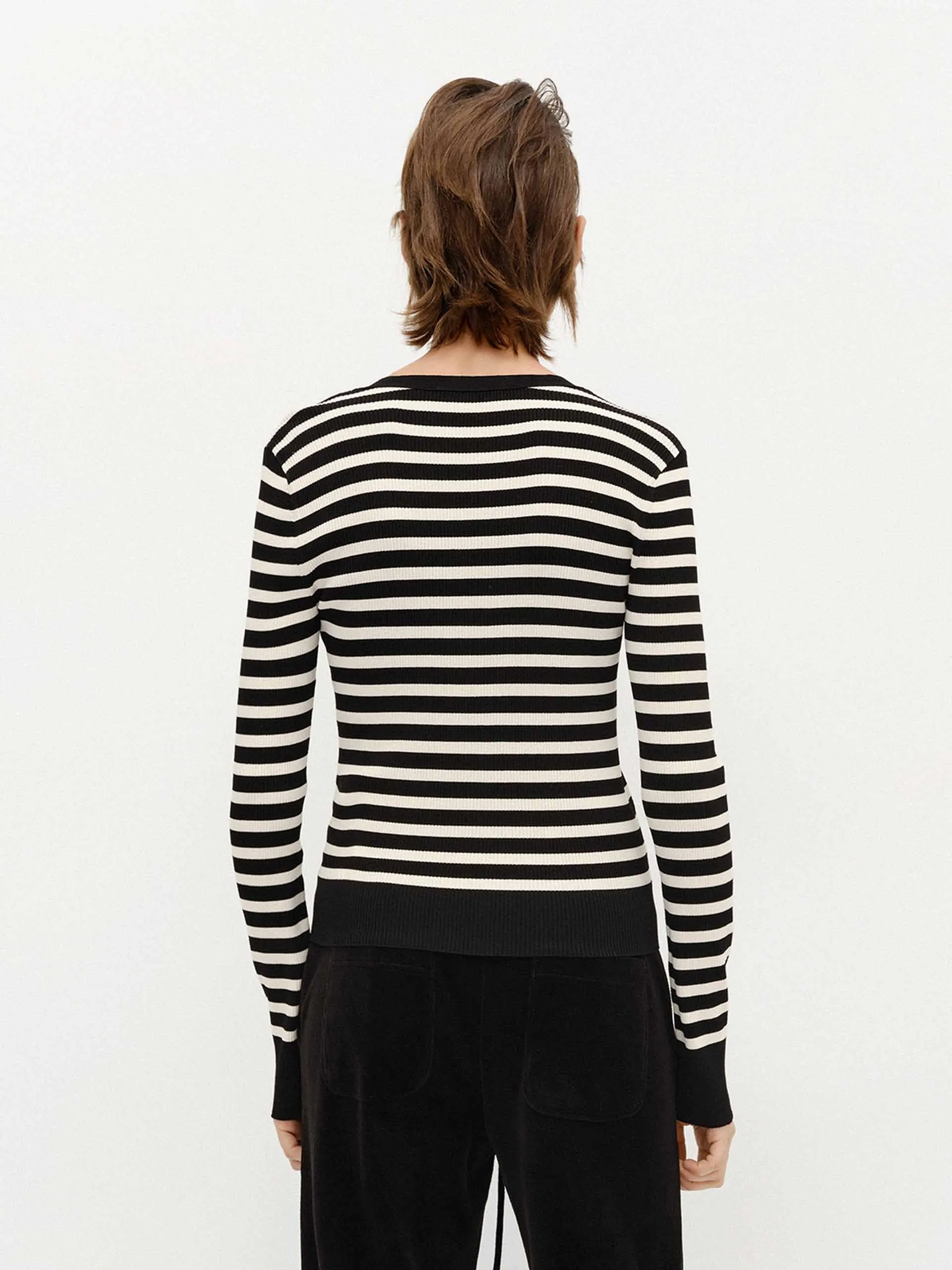 V-neck Ribbed Cardigan sold by Mo&Co product image thumbnail 3