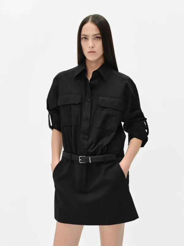 Cotton Blend Shirt Dress sold by Mo&Co