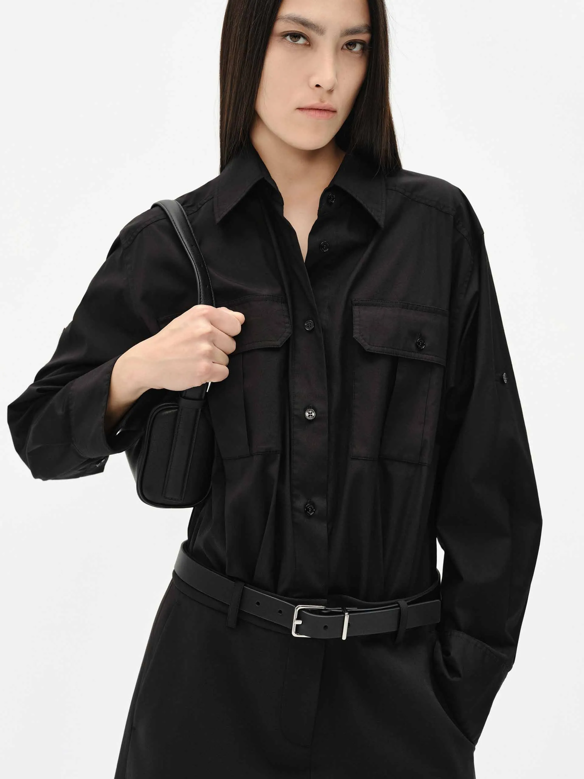 Cotton Blend Shirt Dress sold by Mo&Co product image thumbnail 4