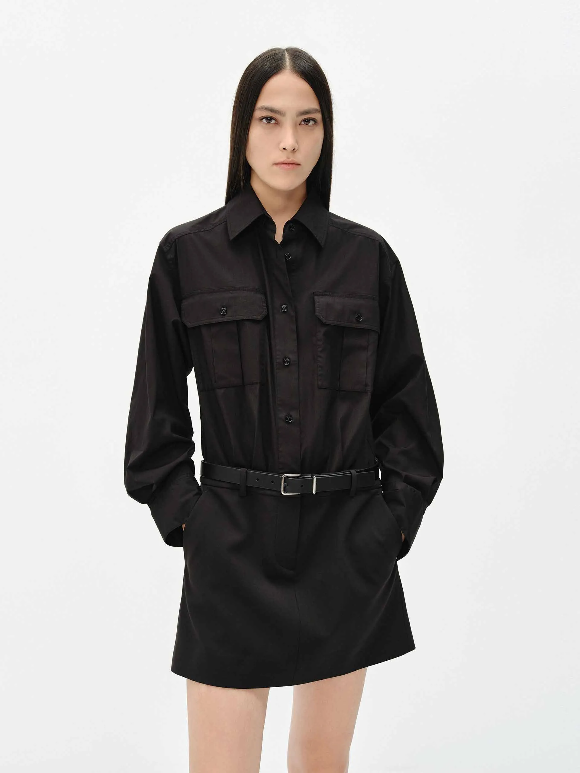 Cotton Blend Shirt Dress sold by Mo&Co product image thumbnail 5