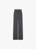 Contrast Waist Straight Pants sold by Mo&Co