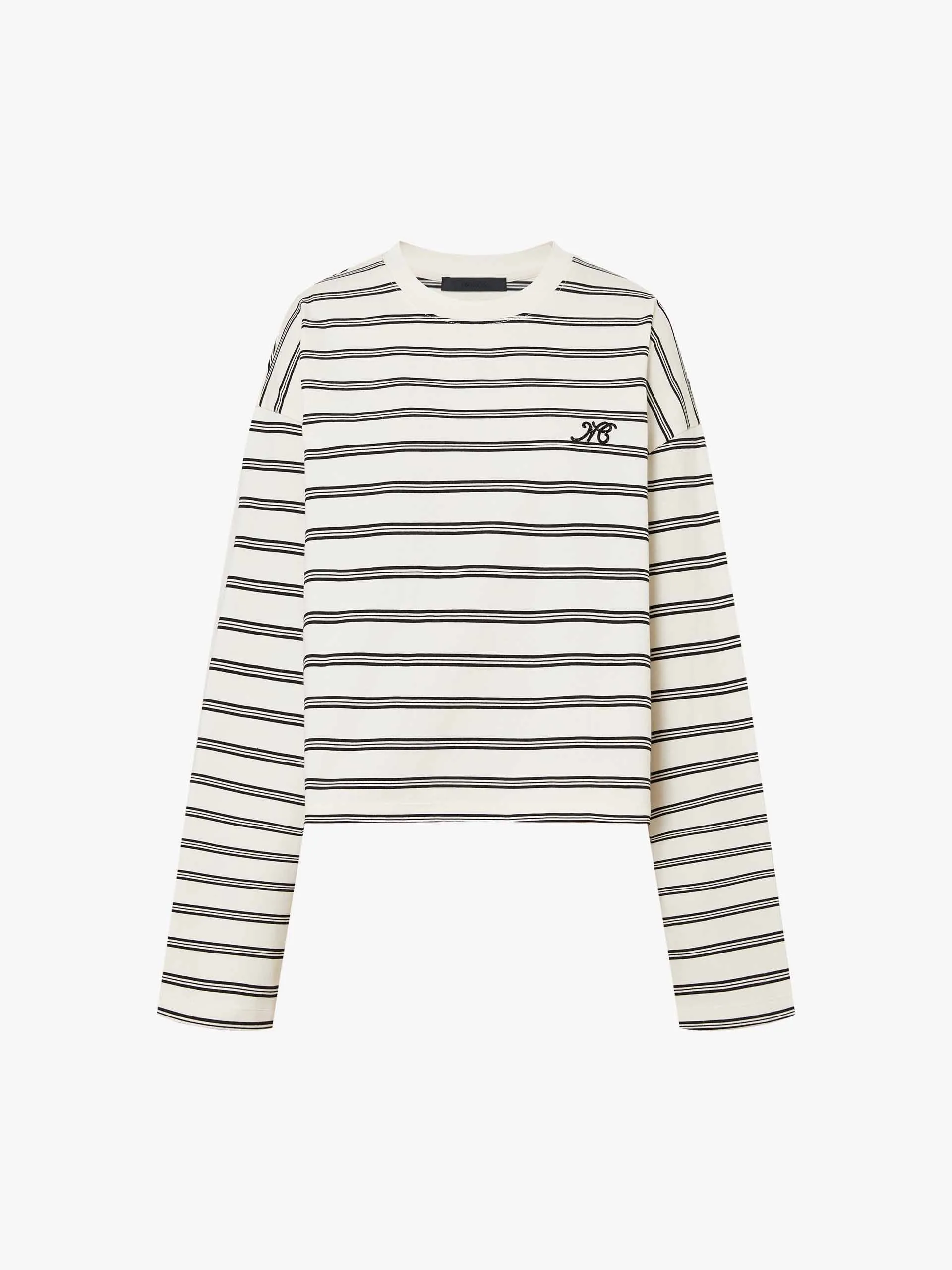 Loose Striped Print T-shirt sold by Mo&Co product image thumbnail 5